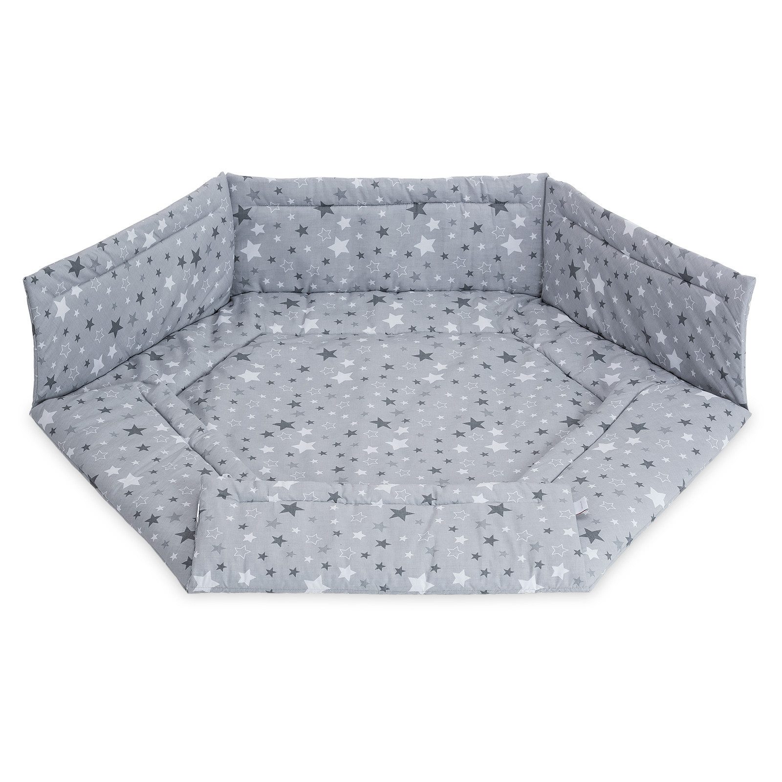 FabiMax Laufgittereinlage 6-eckig (115x100 cm), mit Seitenschutz, Obermaterial aus 100% Baumwolle