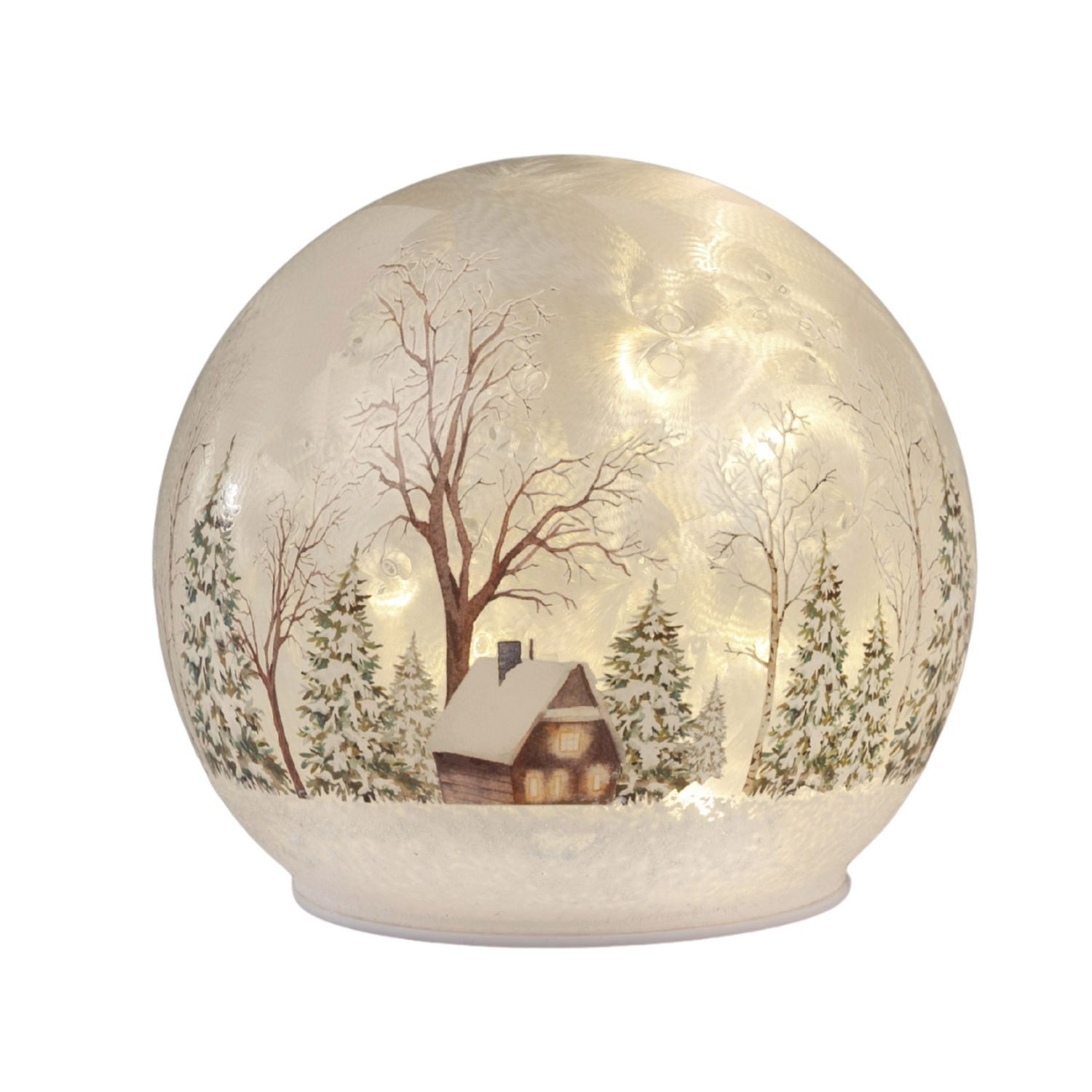 formano LED Kugelleuchte Winterlandschaft Weihnachtsdeko, LED, Mit Timerfunktion, Weiß, Winterlandschaft, H: cm