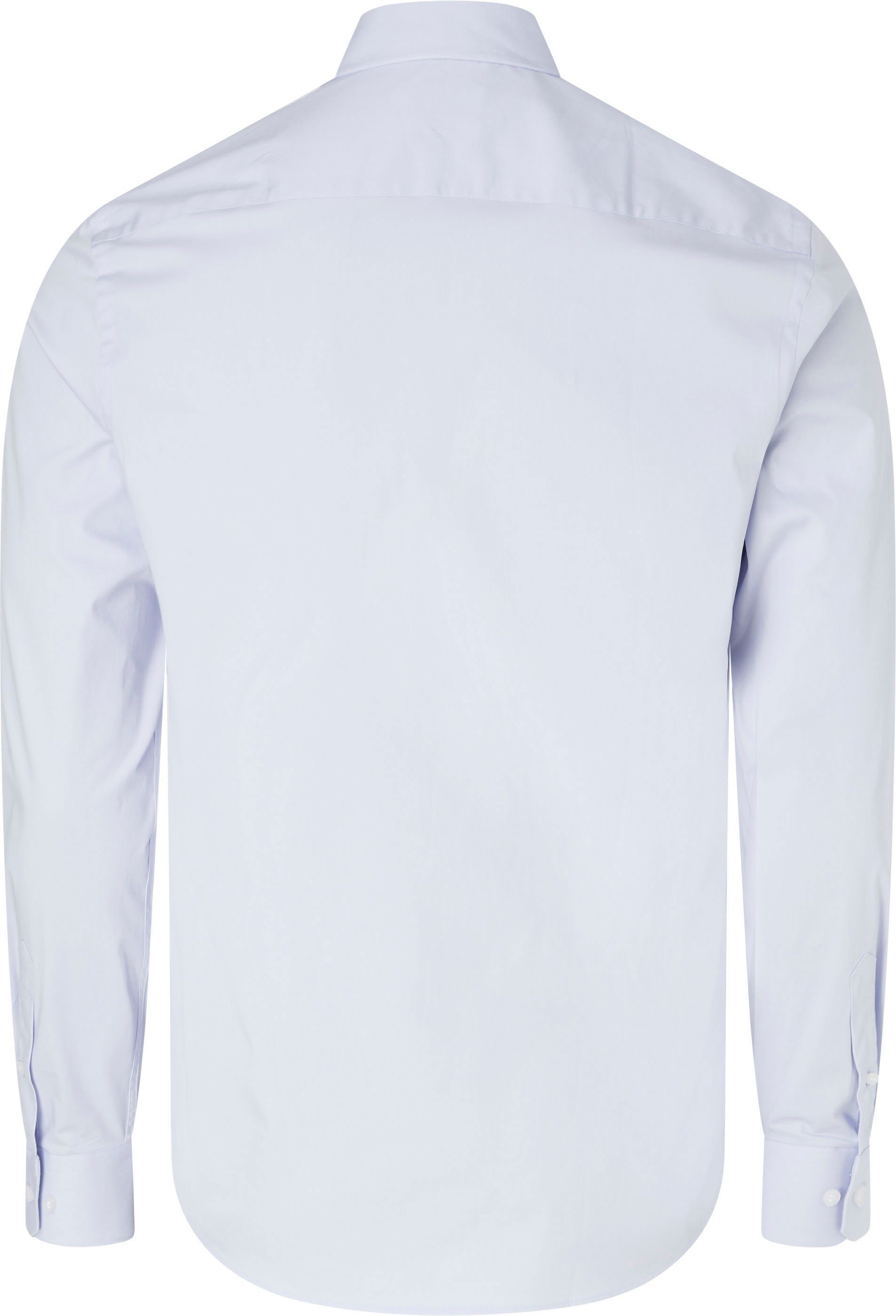 Calvin Klein light SHIRT auf STRETCH POPLIN blue mit Logo SLIM Calvin Businesshemd Klein Brust der