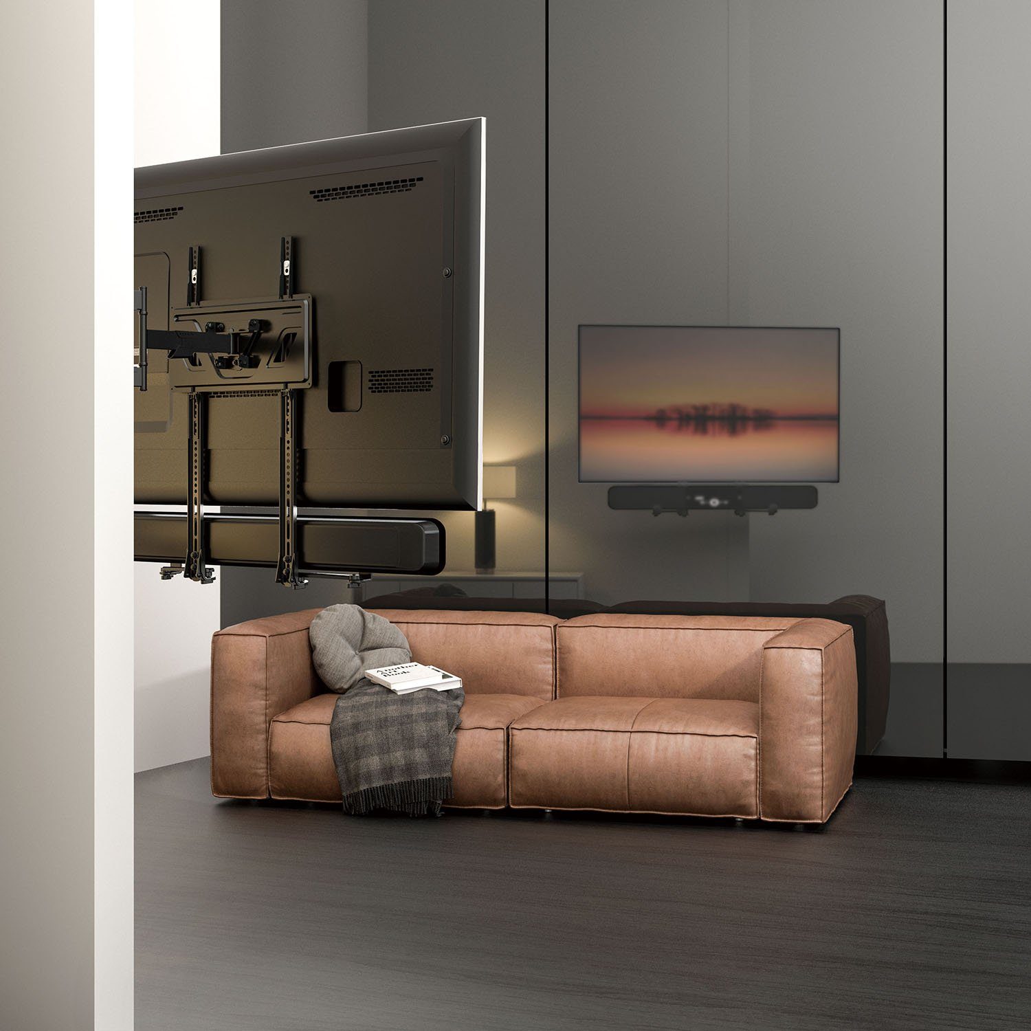 Maclean Soundbar-Halterung MC-914 für TV, universal, bis 15 kg, schwenkbar ±90°, (für Montage über oder unter dem Fernseher) – Bild 5 von 5