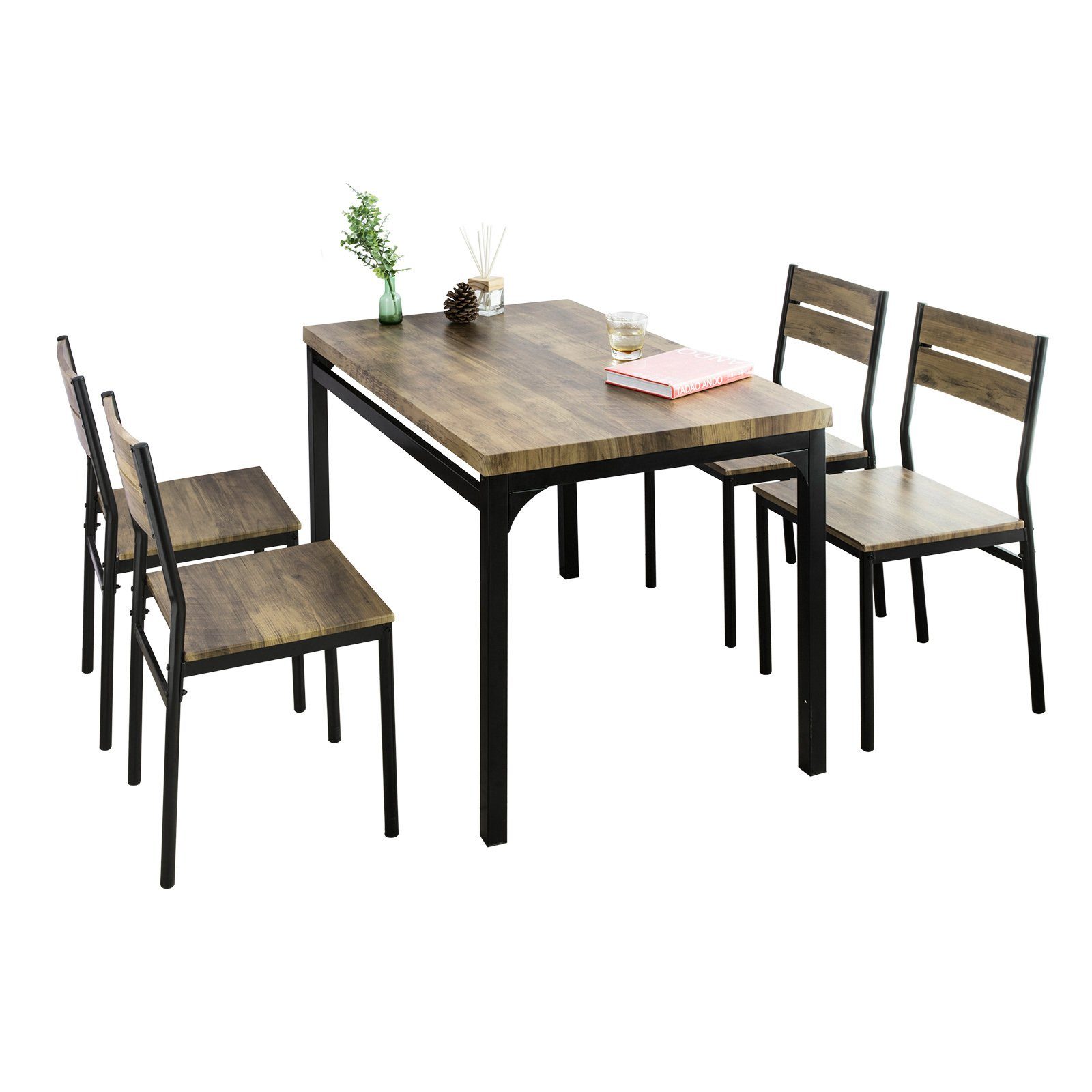 SoBuy Essgruppe FST72-Nx4+OGT28-N, 5-teilig Essgruppe Esstisch günstig online kaufen