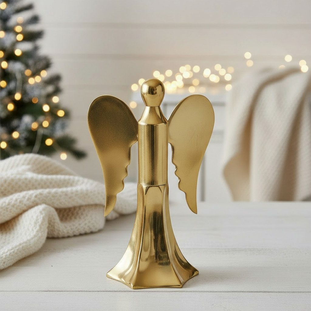 MF Weihnachtsfigur Dekoengel Angelique Gold aus Aluminium Handgefertigt Glänzend (1 St)