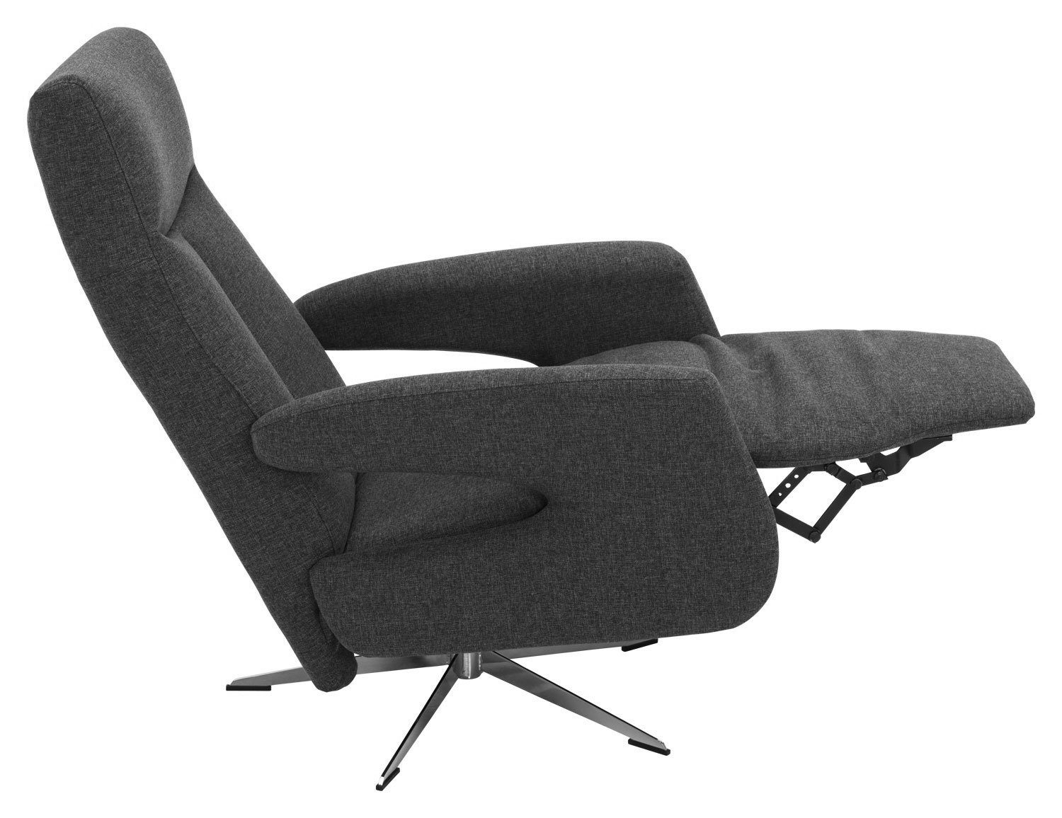 Hjort Knudsen Relaxsessel CASTOR, Anthrazit, Webstoff, 360 Grad drehbar, integrierte Fußstütze