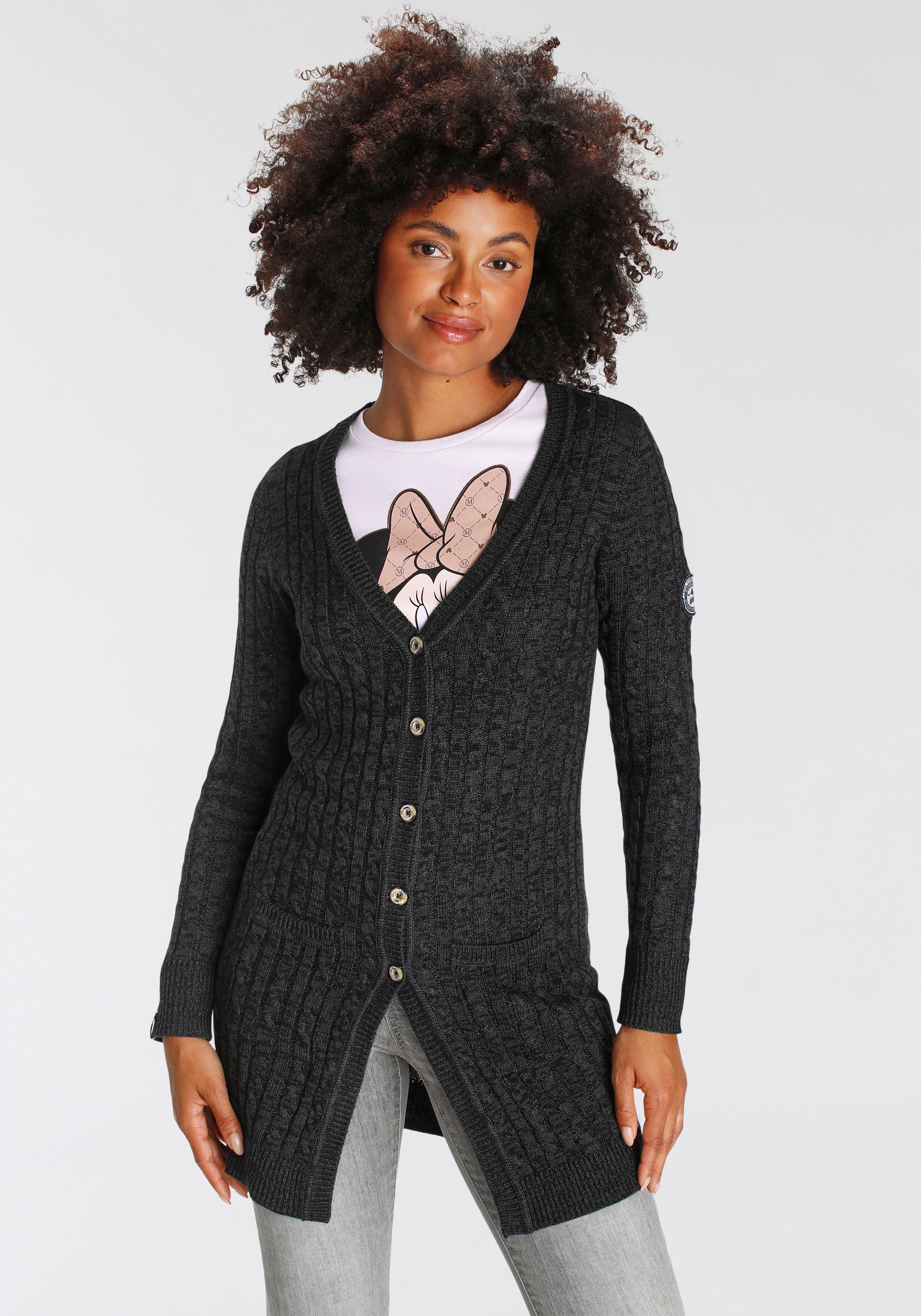 KangaROOS Longstrickjacke mit trendigem Zopfmuster und günstig online kaufen