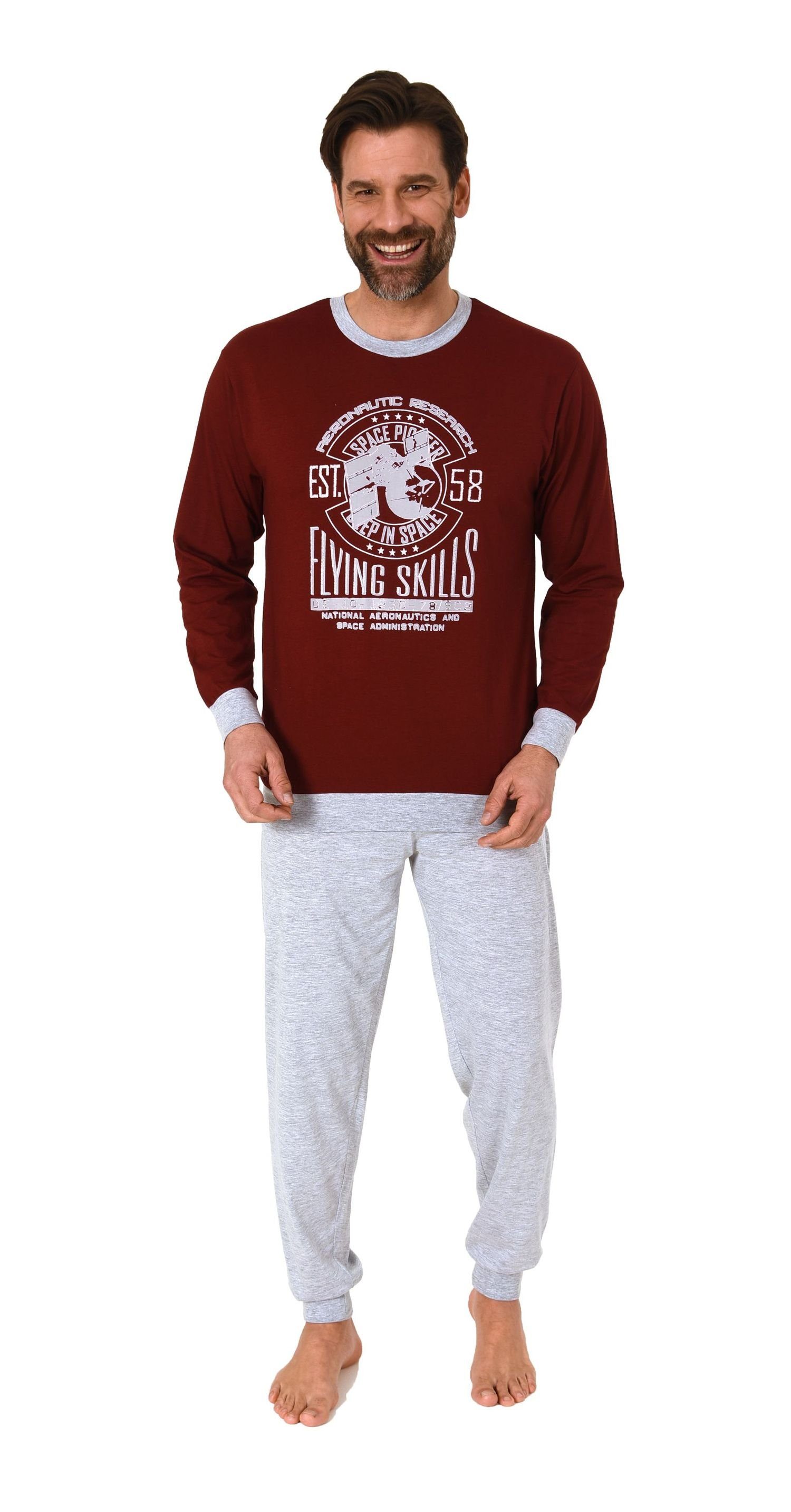 Normann Pyjama Herren langarm Schlafanzug mit günstig online kaufen