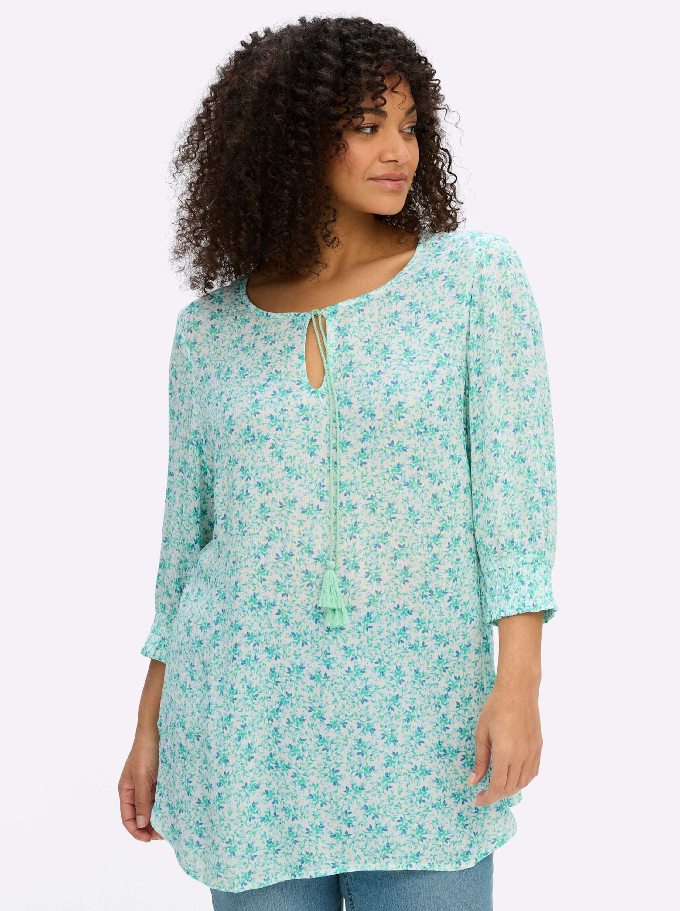 Sheego Klassische Bluse Tunika 3/4-Arm