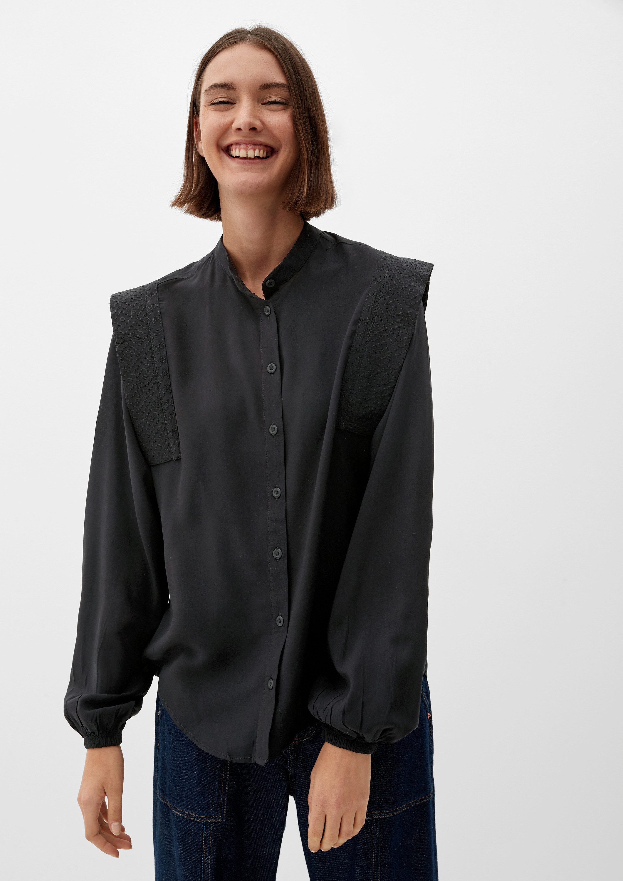 QS Langarmbluse Bluse Bluse aus Viskose günstig online kaufen