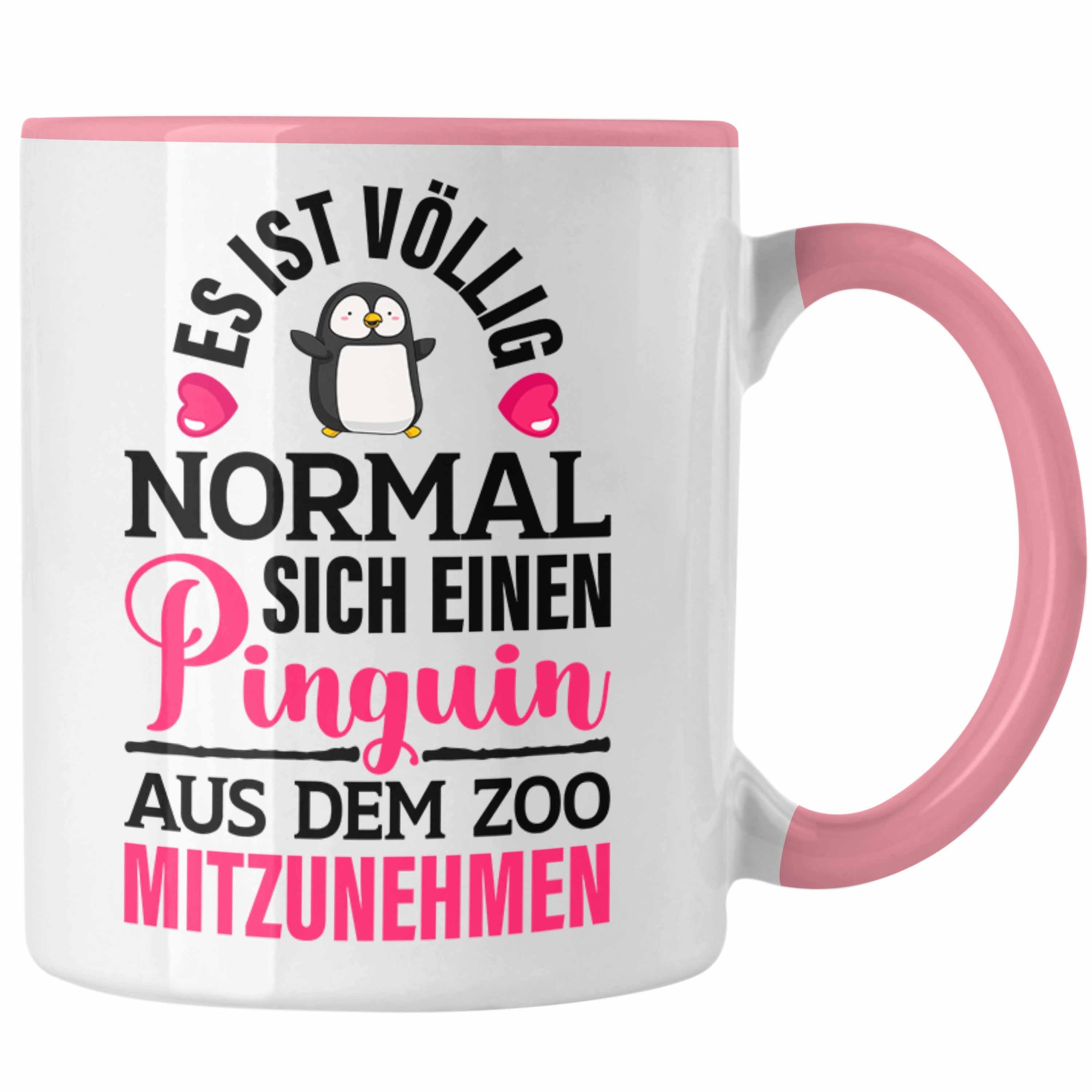 Trendation Tasse Trendation - Rosa Liebe Spruch Tasse Geschenk Pinguin Kinder Kollegin