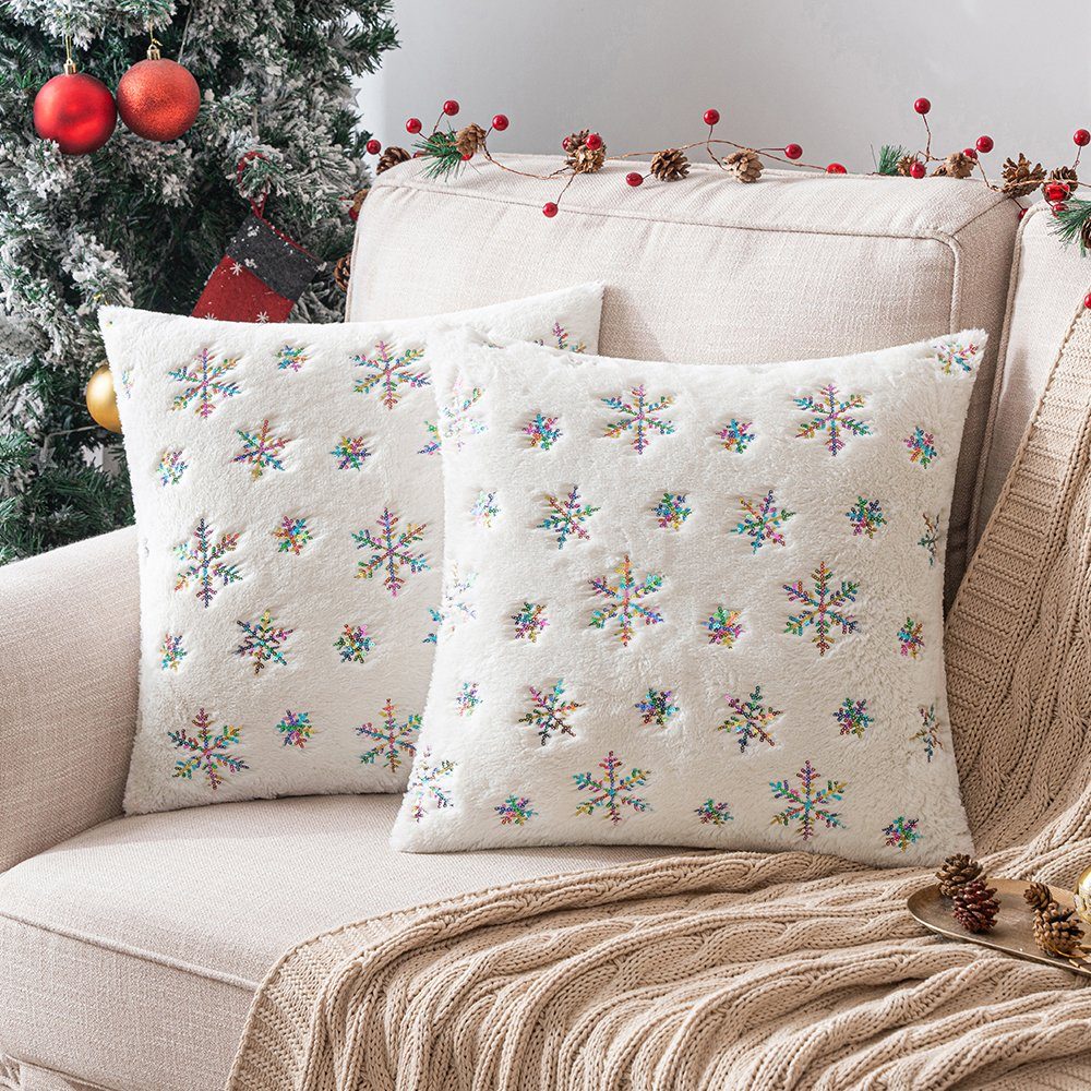 BTTO Kissenbezüge Kissenbezüge weihnachten 45x45cm,Schneeflocke/Baum Kissen günstig online kaufen