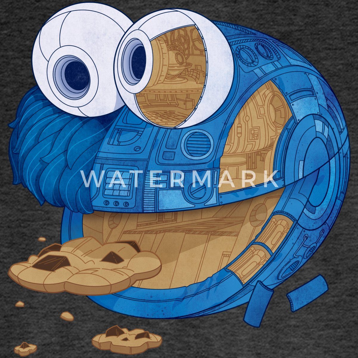 Spreadshirt T-Shirt Sesamstraße Krümelmonster Maschine Kinder Premium Langarmshirt (1-tlg)