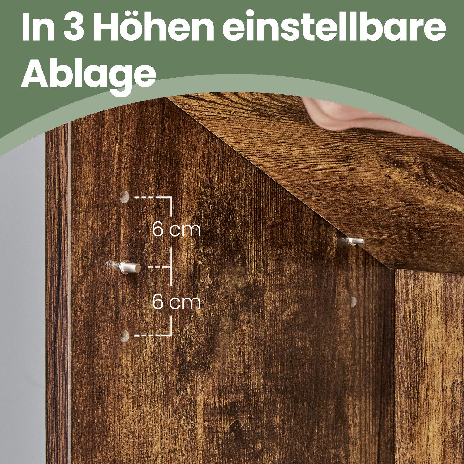 VASAGLE Bücherregal 6-stöckiges Regal, 178cm, 24 x 60 x 178,5 cm, für Wohnzimmer, Homeoffice, Standregal – Bild 4 von 5