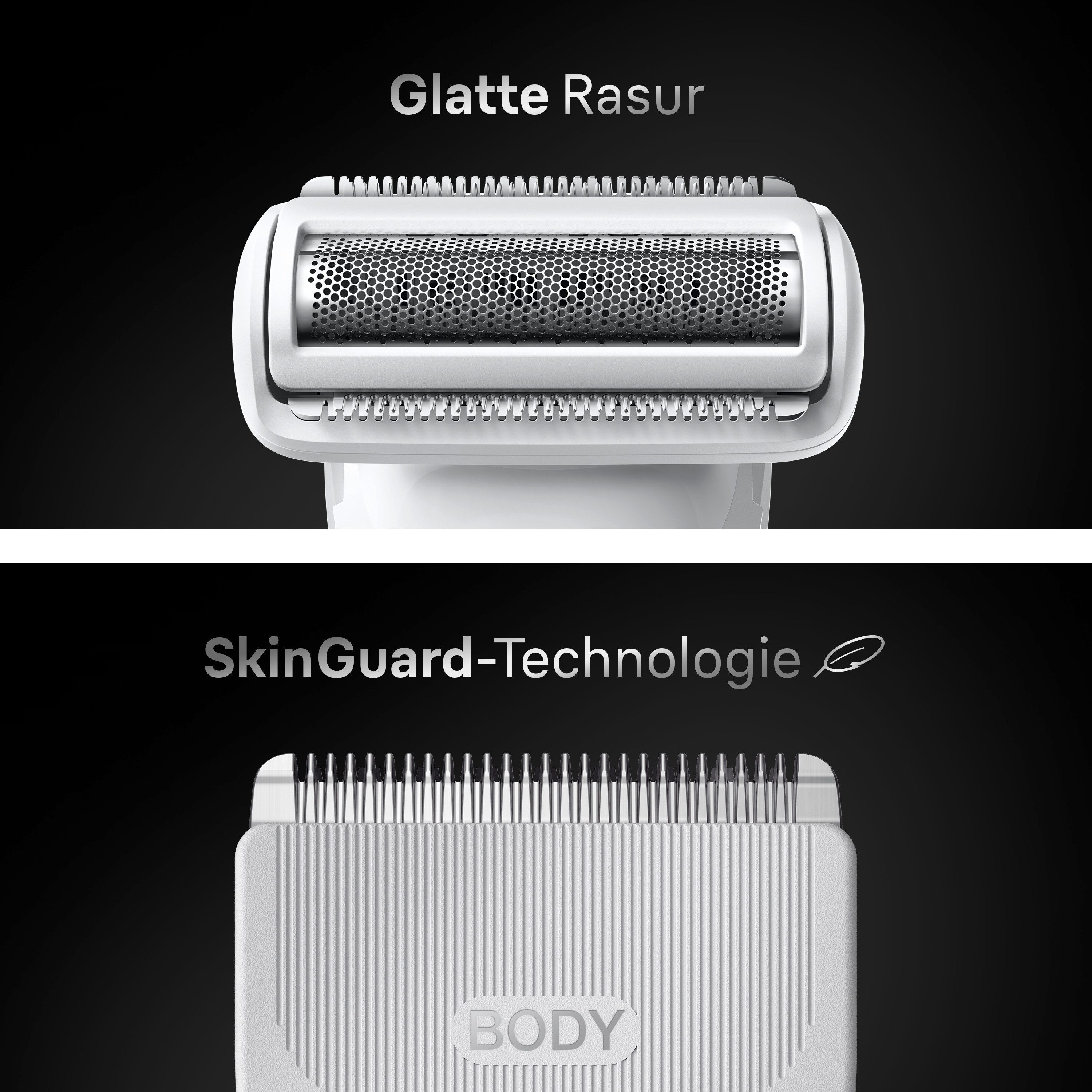 Braun Haarschneider Body Groomer BG7550, mit Smartlight & SkinGuard, 100 Min Akku, wasserdicht – Bild 5 von 5