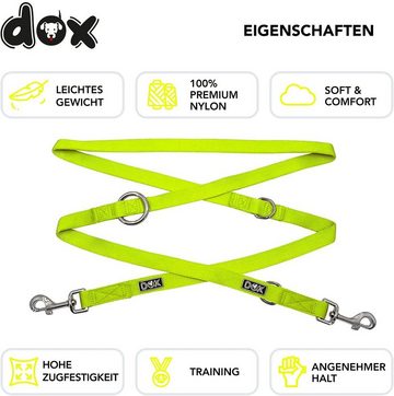 DDOXX Hundeleine Hundeleine Nylon, 3fach verstellbar, 2m, Gelb