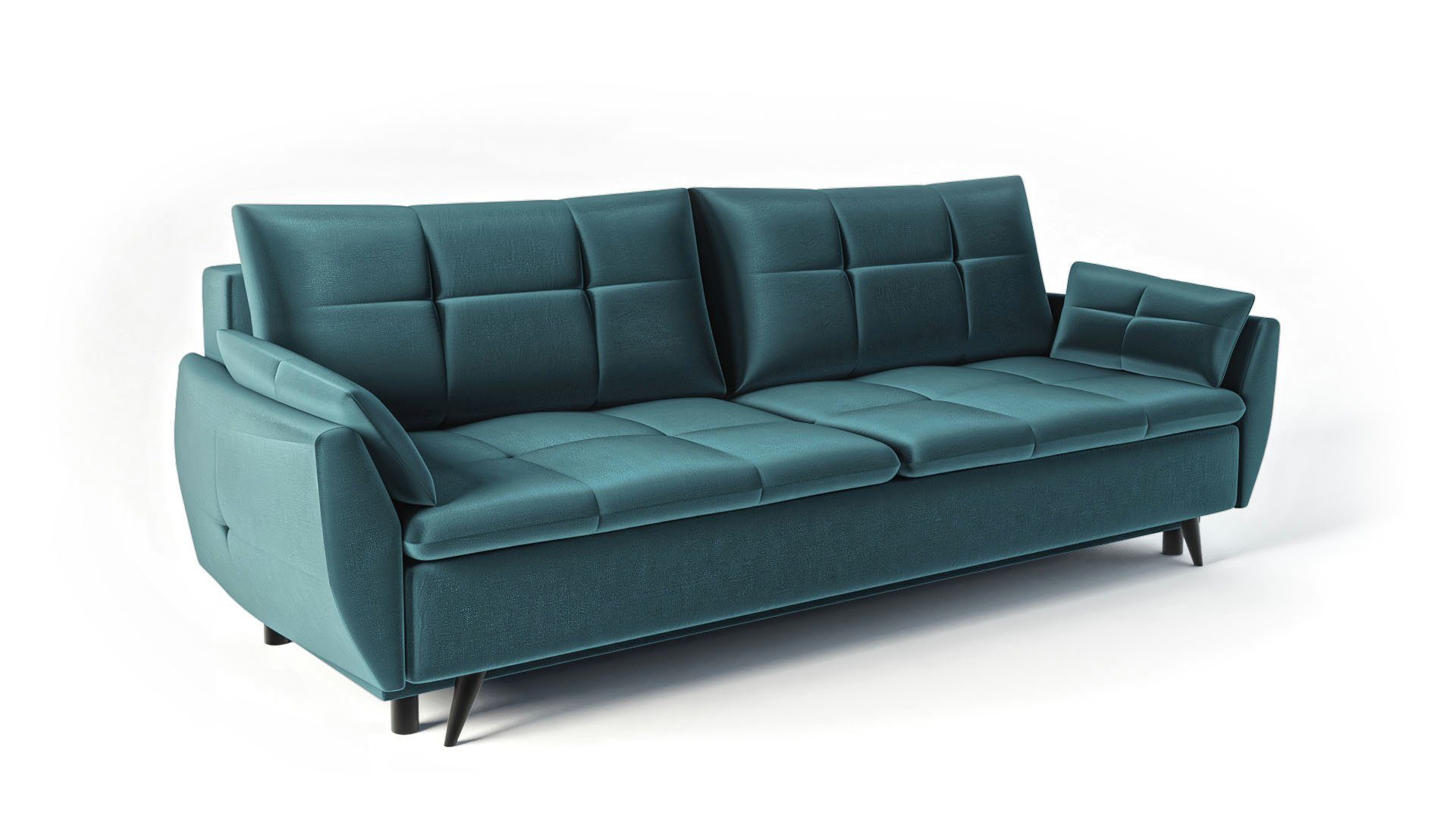 Siblo 3-Sitzer - Britta Schlaffunktion Bettzeugbehälter Sofa Dreisitzer Modernes mit Sofa 3-Sitzer Blau 3 