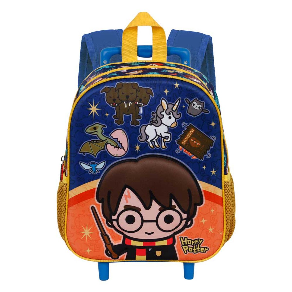 Harry Potter Rucksack Wappen Kinder Trolley 3D Orange Rollen Schule Reise
