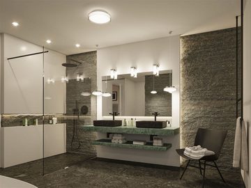 Paulmann LED Pendelleuchte Selection Bathroom Luena IP44 11,5W 3000K Chrom 230V Glas/Metall, LED fest integriert, Warmweiß