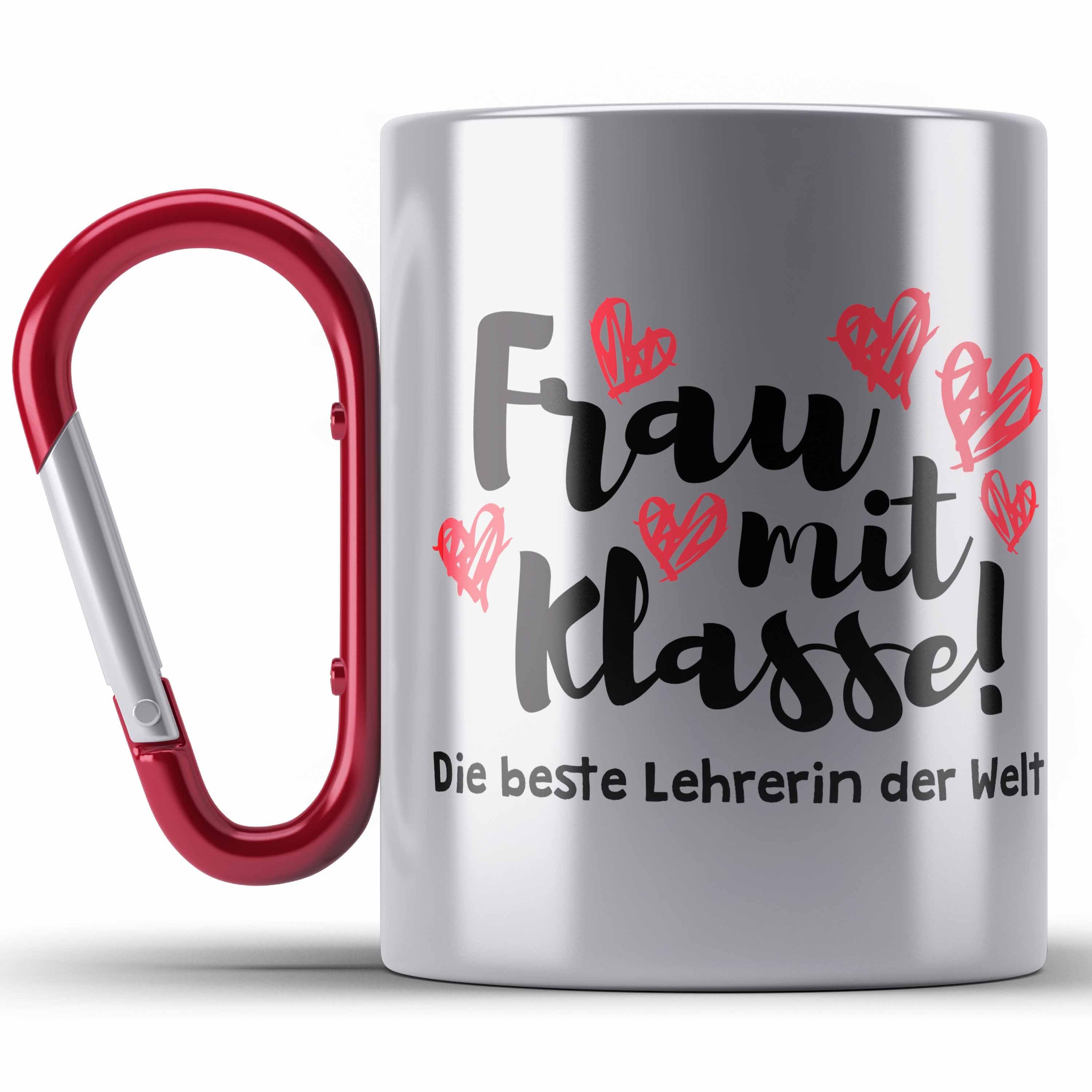 Trendation Thermotasse Lehrerin Geschenk Edelstahl Tasse Geschenkidee