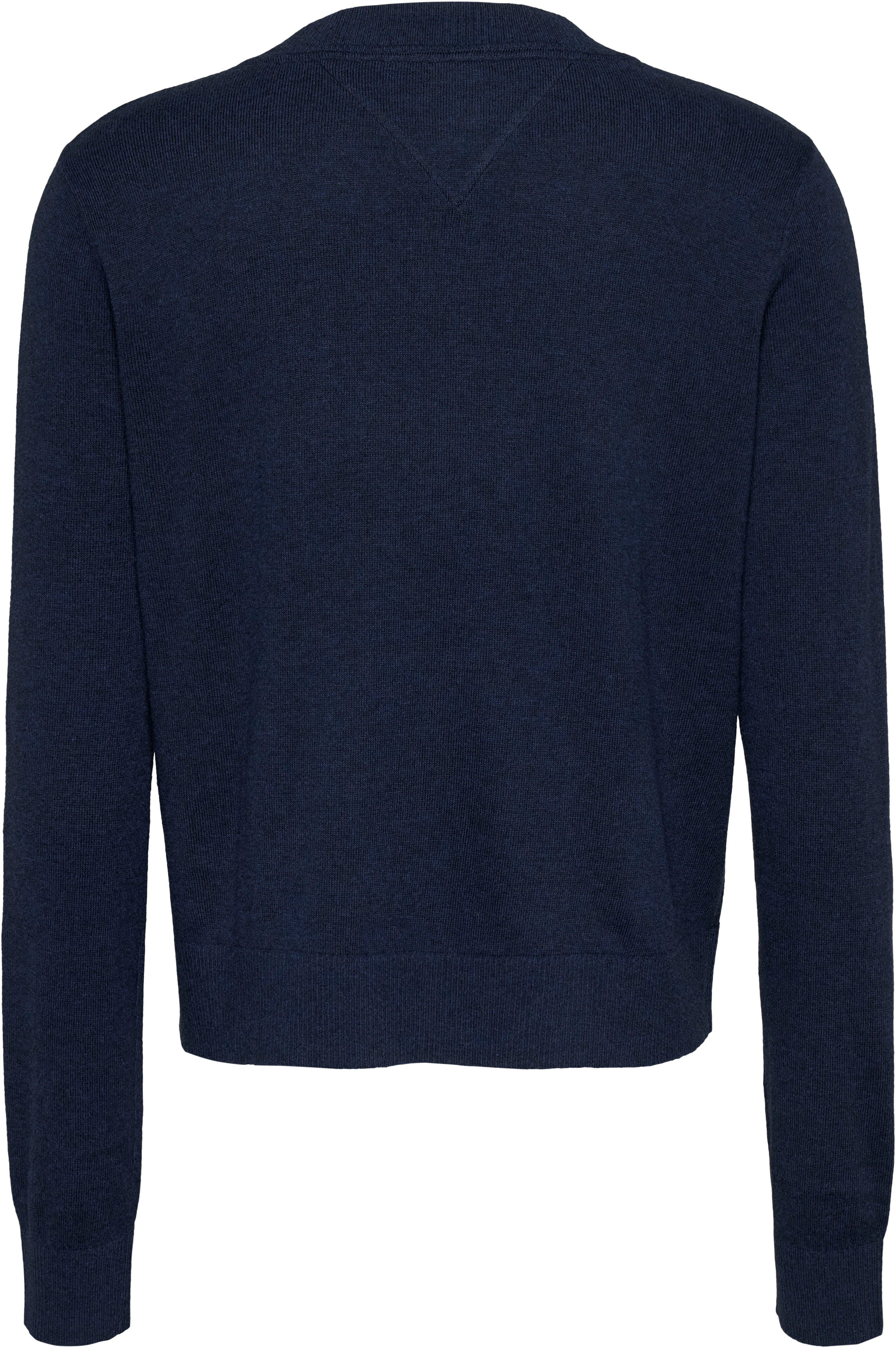Tommy Jeans Strickpullover TJW ESSENTIAL VNECK SWEATER EXT mit Logostickerei
