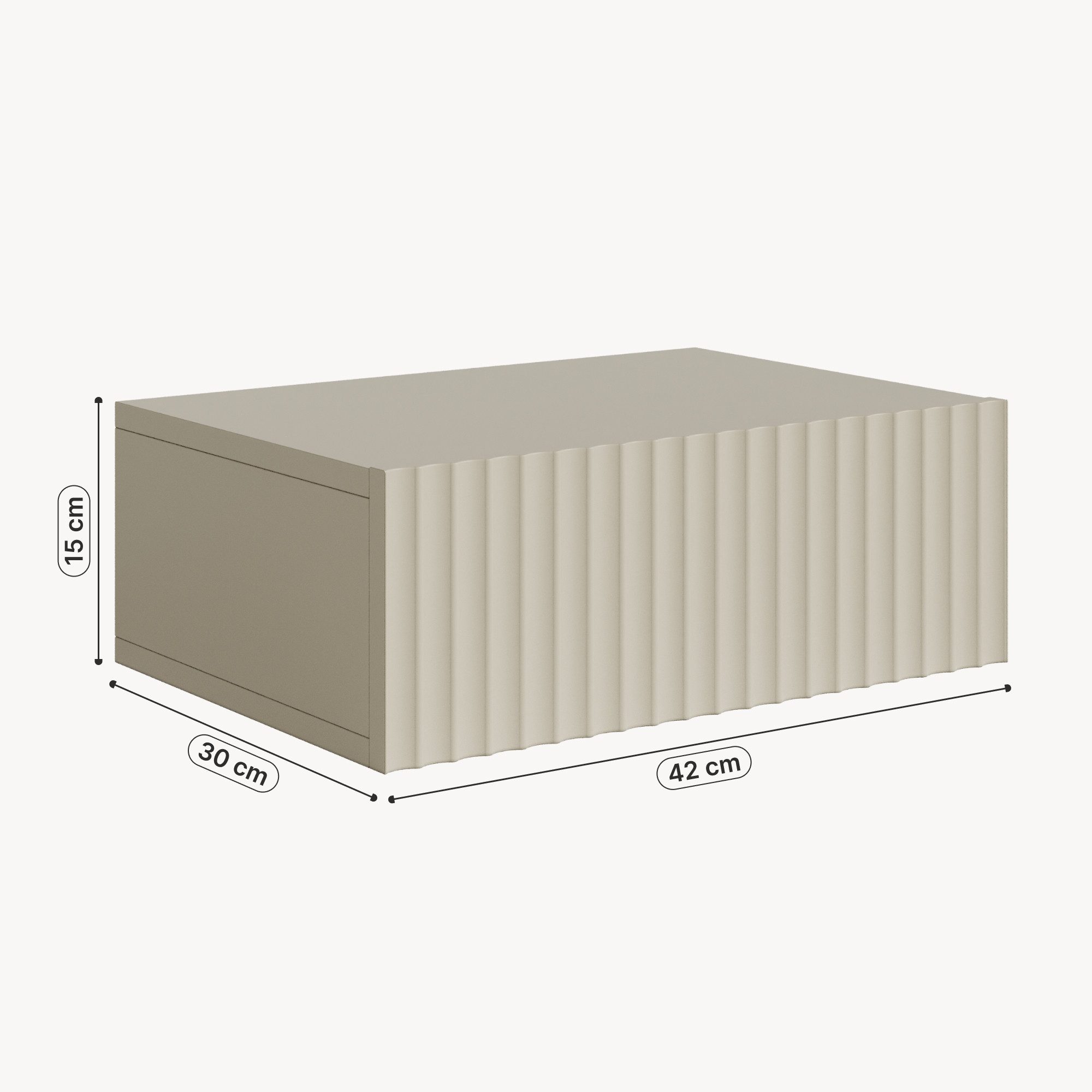 en.casa Nachttisch (1-St), »Nand« hängend mit Schublade 42x30x15 cm Sandfarben