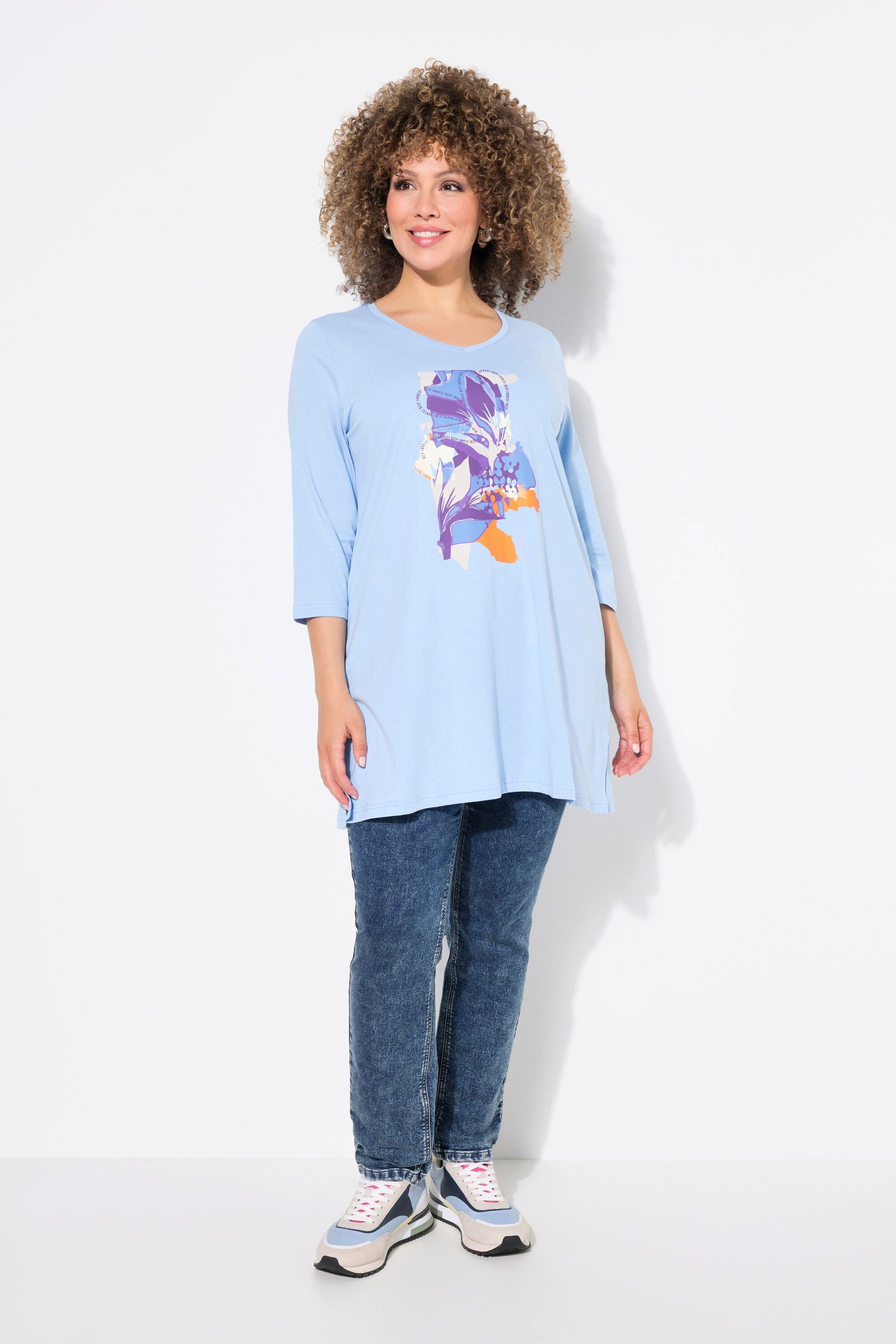 Ulla Popken Longshirt Longshirt Blüten A-Linie günstig online kaufen