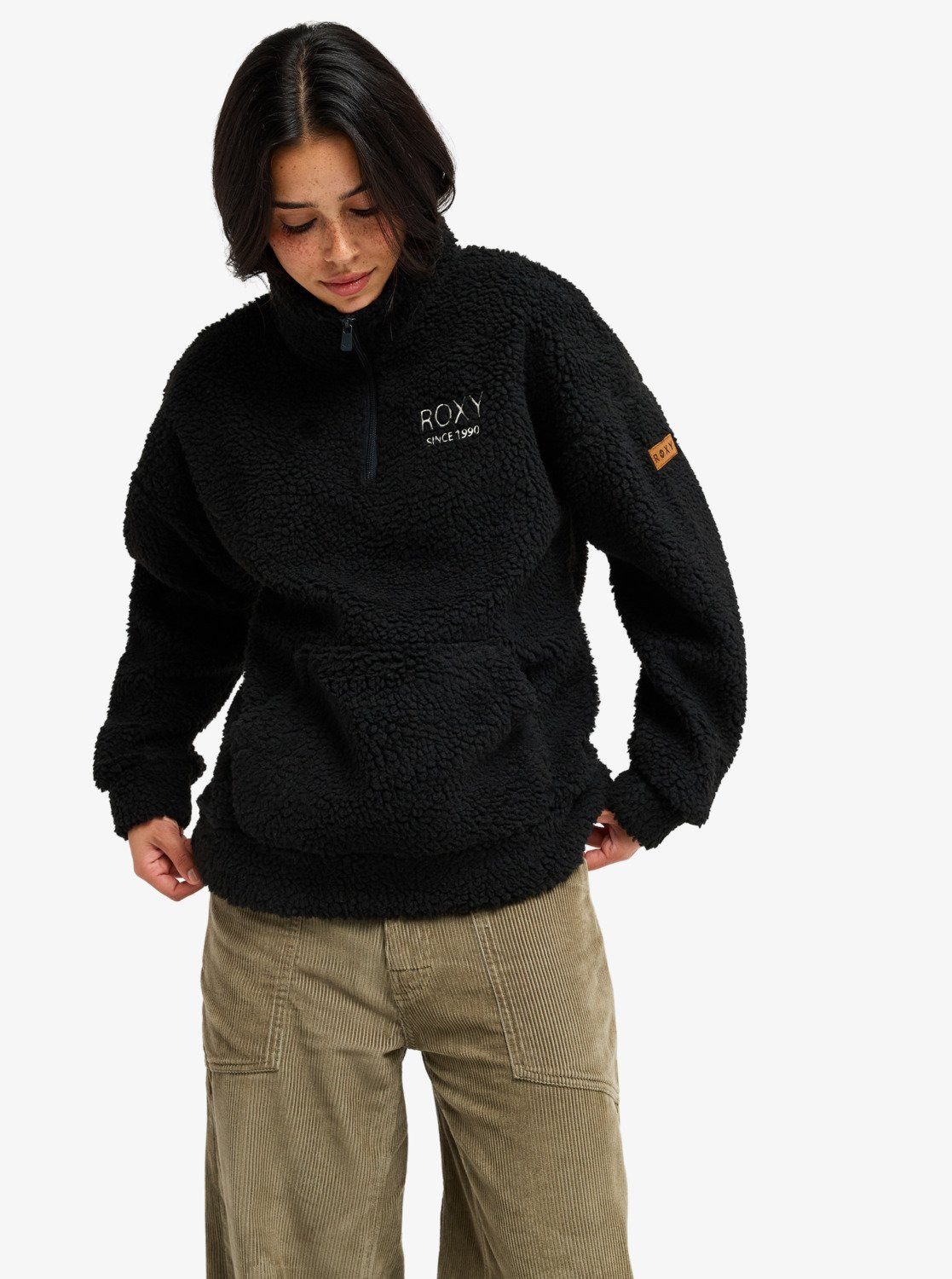 Roxy Strickfleece-Pullover LIVE OUT LOUD ART mit Stehkragen