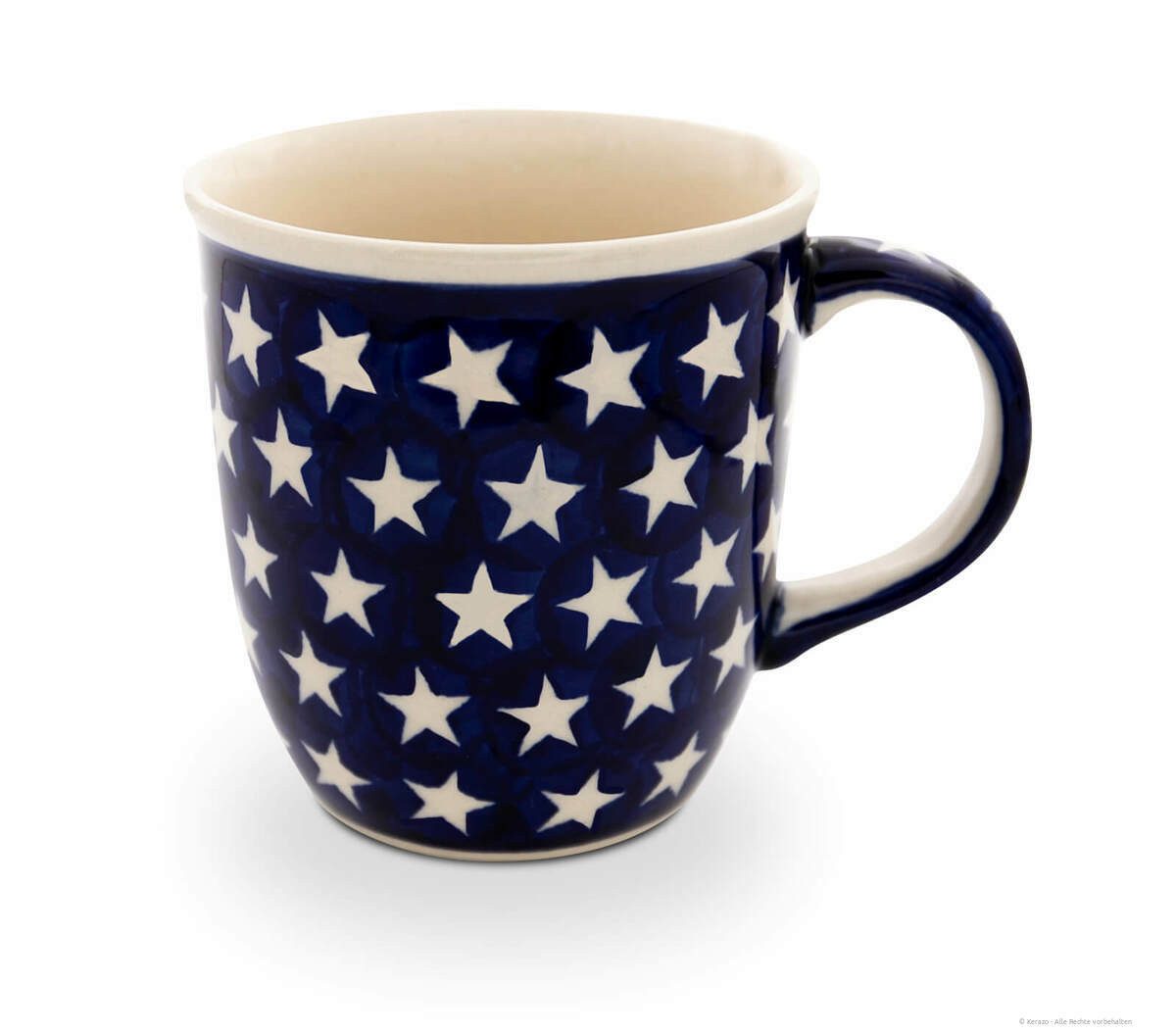 Bunzlauer Keramik Becher Bunzlauer Keramik 350 ml Kaffeebecher Teetasse Pott Ø9,3 cm Dekor 82, Keramik