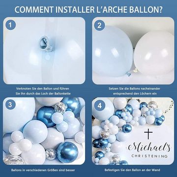 LOCOBAMBOO Luftballon Luftballons Geburtstag Blau Luftballon Girlande Deko Helium 107 Stück
