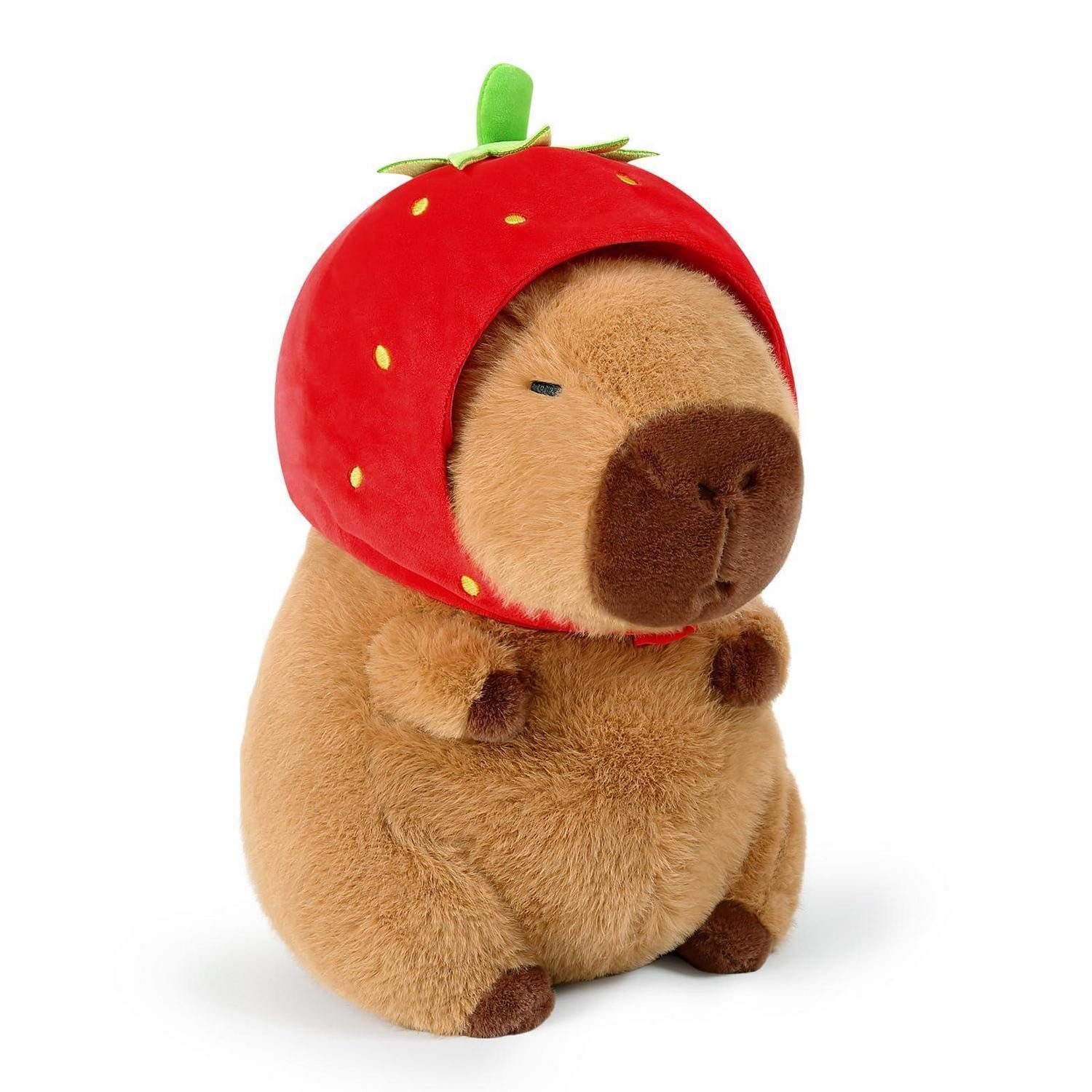 LuxusKollektion Kuscheltier Plüschtier Capybara Kuscheltier Plüsch Kissen 35cm Erdbeere 35cm