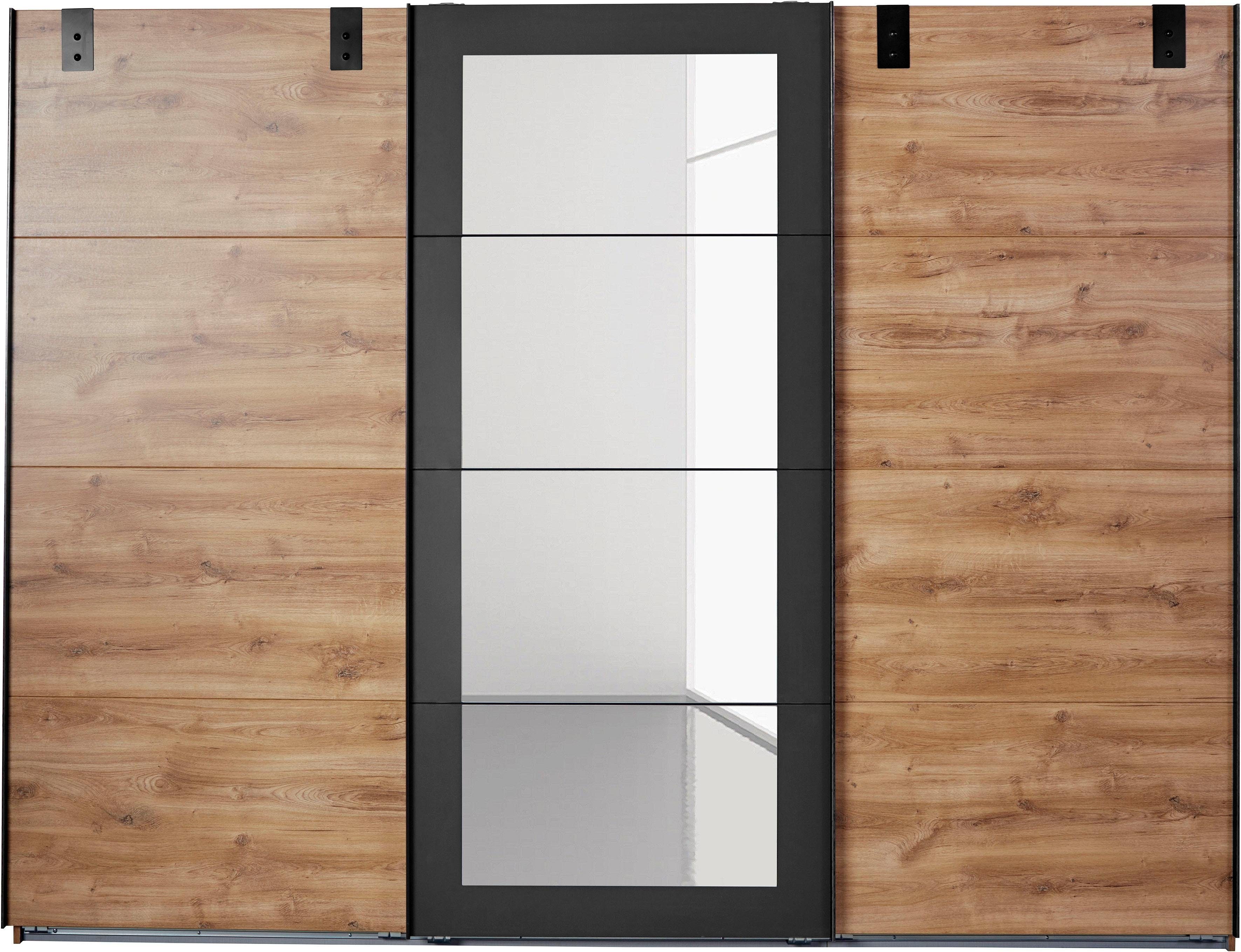 Wimex Kleiderschrank in Graphit mit Absetzungen in Silver Fir-Nahcbildung ( günstig online kaufen