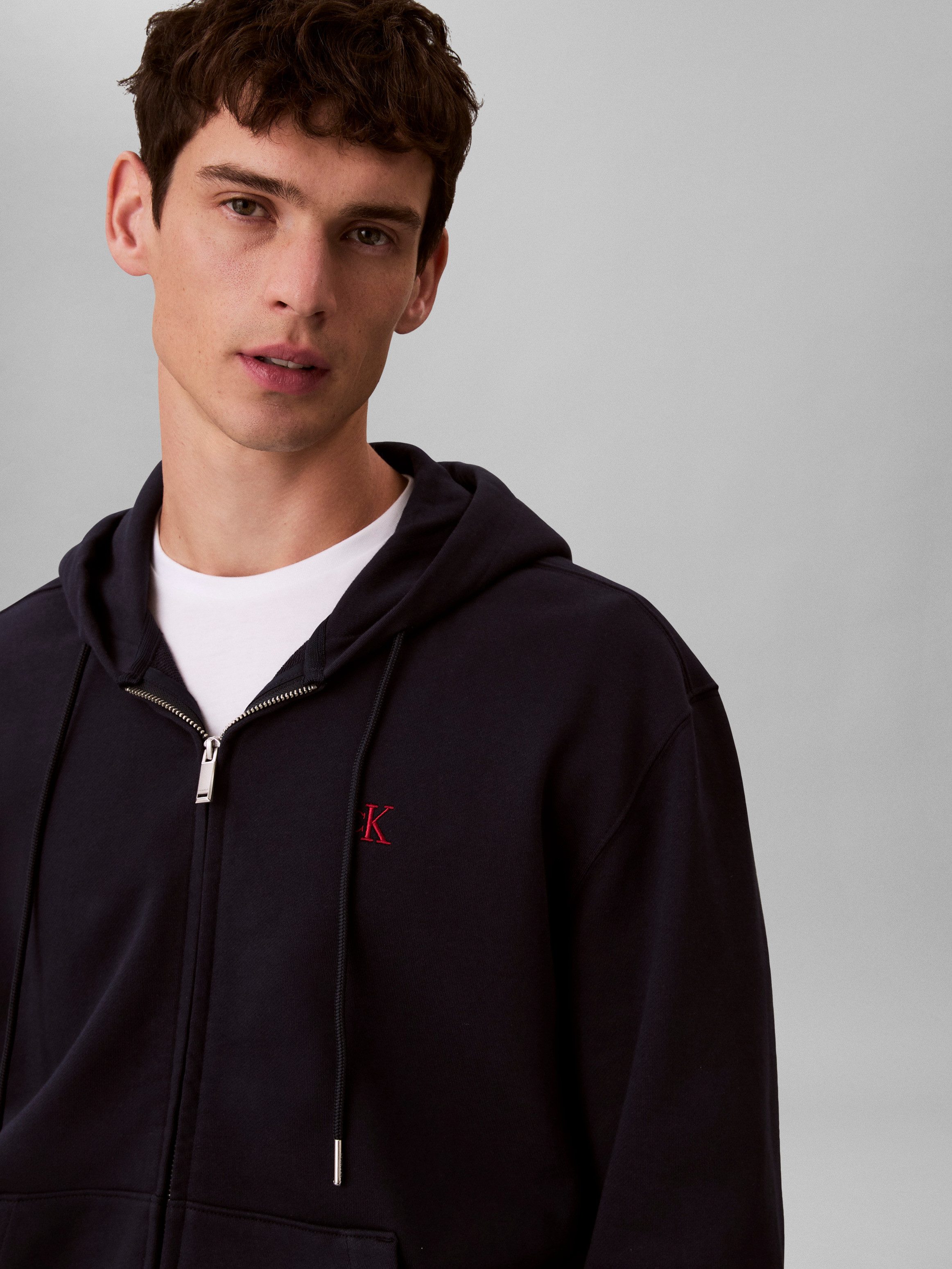 Calvin Klein Jeans Kapuzensweatshirt LS EU 350TERRY MONOGRAM FZ HOODI Mit Rundhalsausschnitt, regular fit