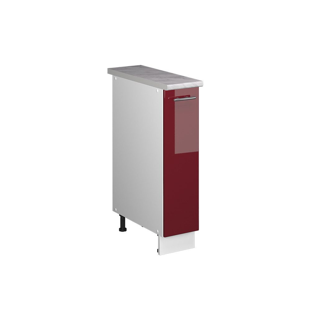 Vicco Apothekerschrank Fame-Line, Bordeaux Hochglanz/Weiß, 20 cm, AP Marmor (1-St)