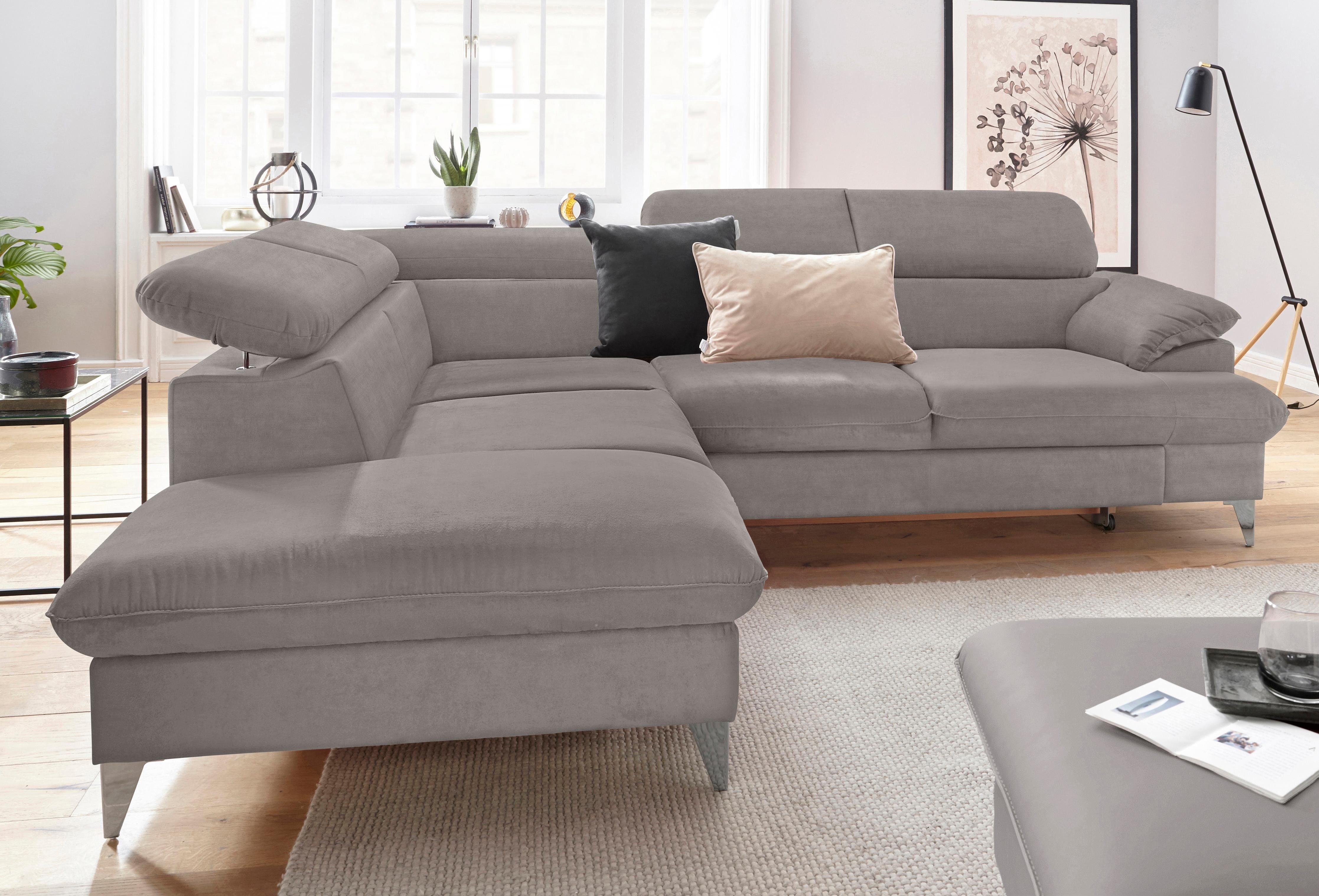 COTTA Ecksofa "Caluso L-Form" mit Kopfteilverstellung, wahlweise mit Bettfu günstig online kaufen