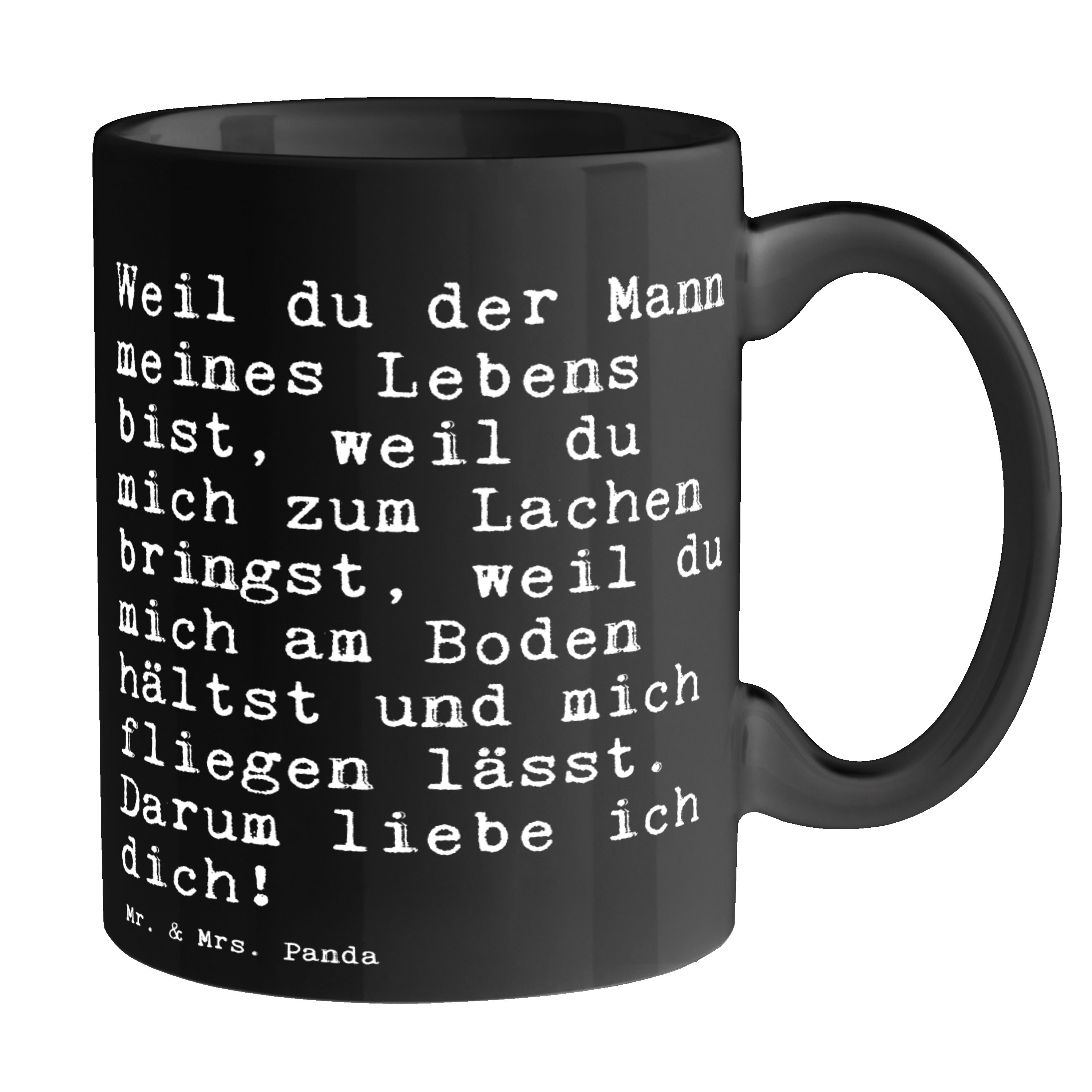 Mrs. Weil & Schwarz Geschenk, Mann... Schwarz der Keramik Panda Hochzeit, - Spruch, Zi, Liebe, Mr. - du Tasse