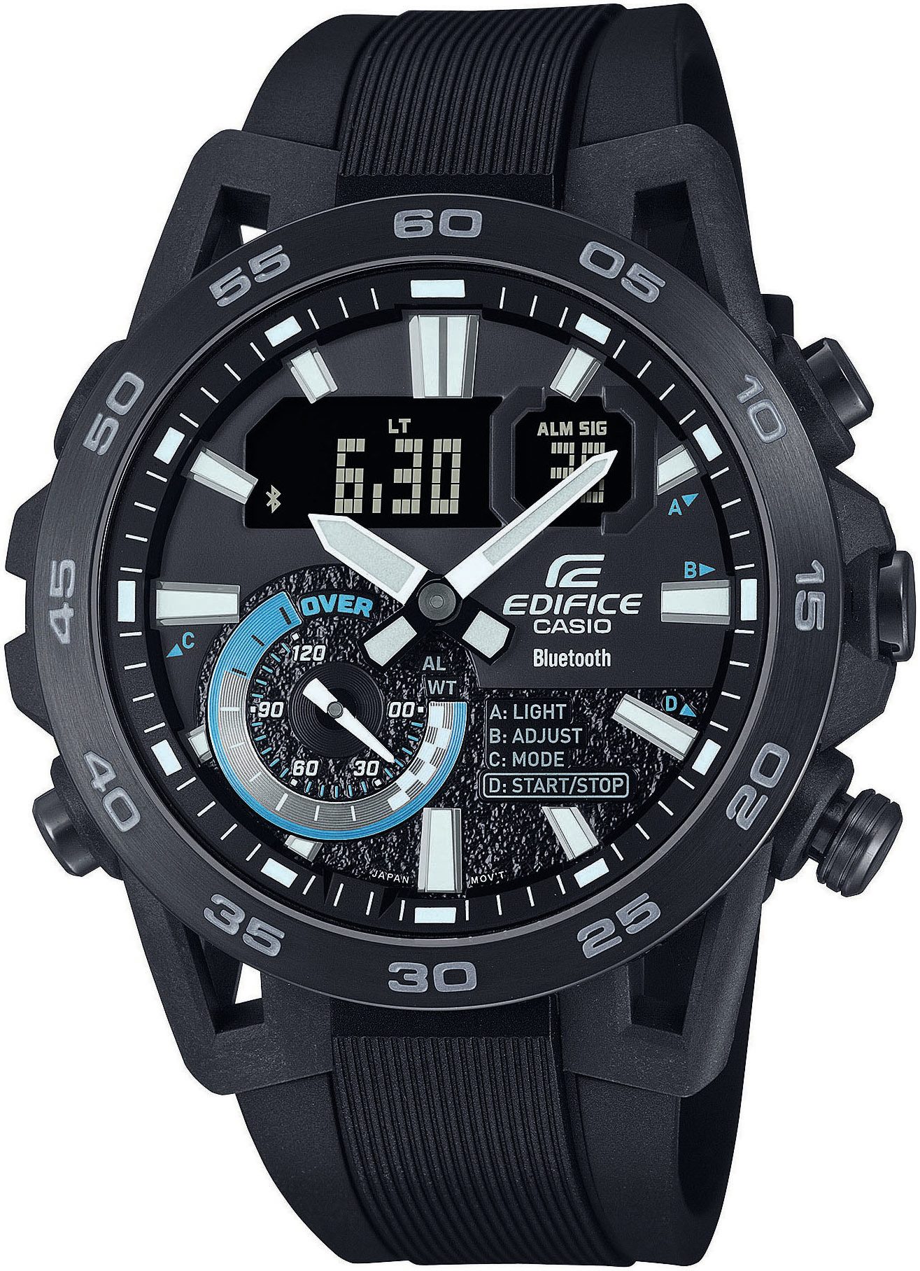 CASIO EDIFICE Smartwatch, Armbanduhr, Herrenuhr, Bluetooth, Stoppfunktion, Weltzeit, digital