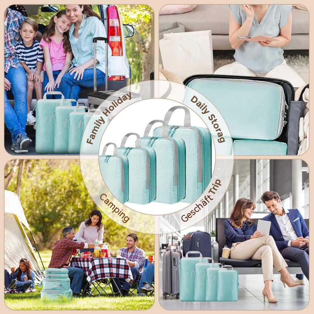 Blusmart Kofferorganizer Kompressions-Verpackungswürfel für Reisen (leichter, platzsparender, ausziehbarer, 5-tlg., Verpackungsorganisator), Für Handgepäck, Kof – Bild 5 von 5