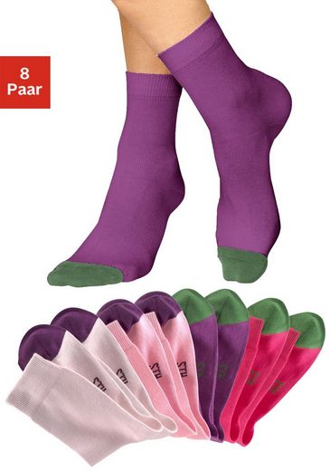 H.I.S Socken (8-Paar) mit kontrastfarbener Spitze