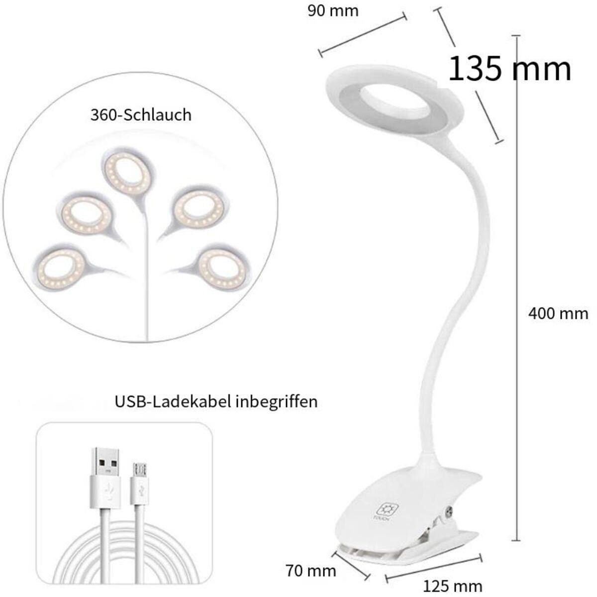 Bett, Flexibel LED Leselampen Klemmlampe Leselampe LED Leselampe Schwanenhals AUKUU 360°