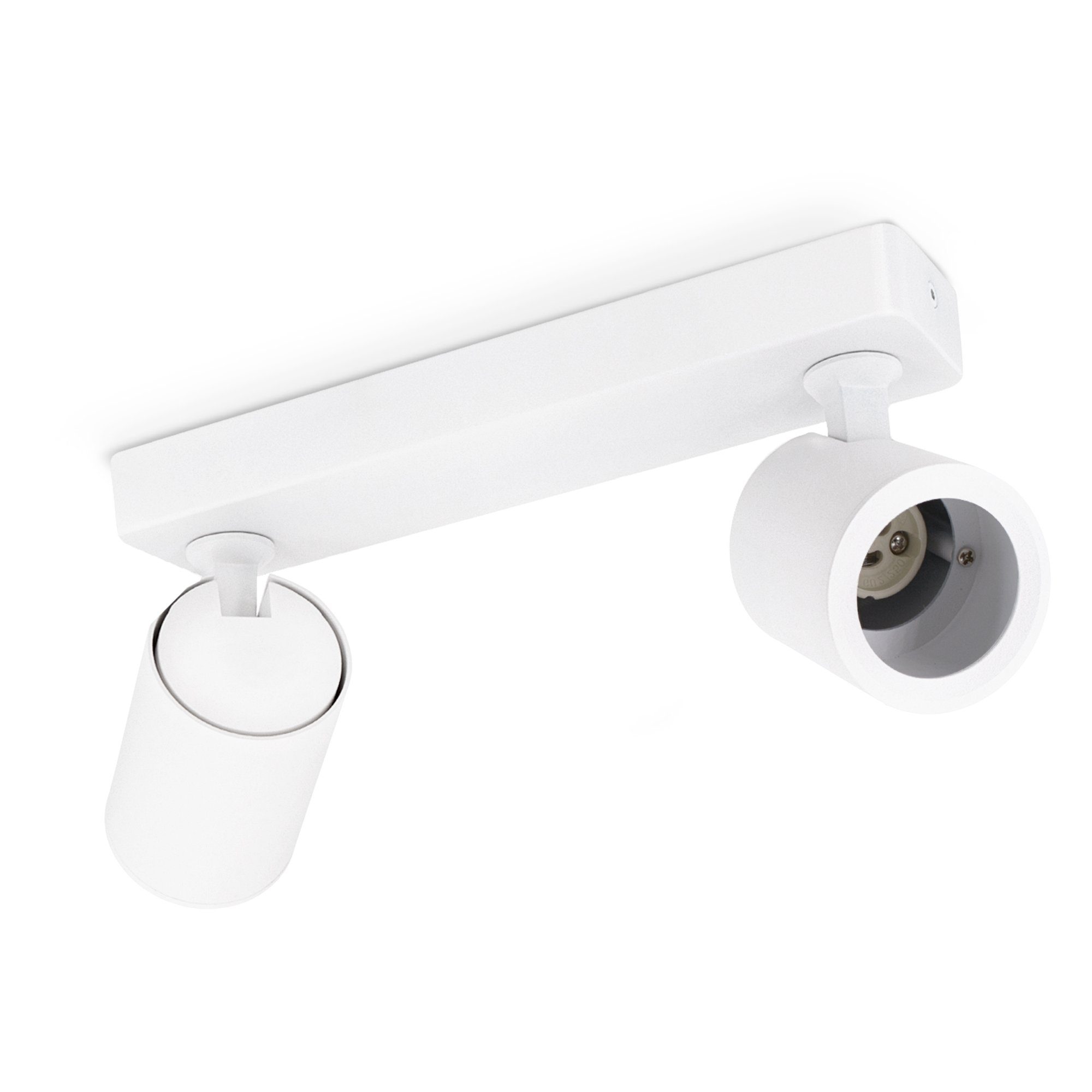 linovum LED Aufbaustrahler TENJO Spotbalken 2-flammig in weiss Spots drehbar & schwenkbar GU10, Leuchtmittel nicht inklusive