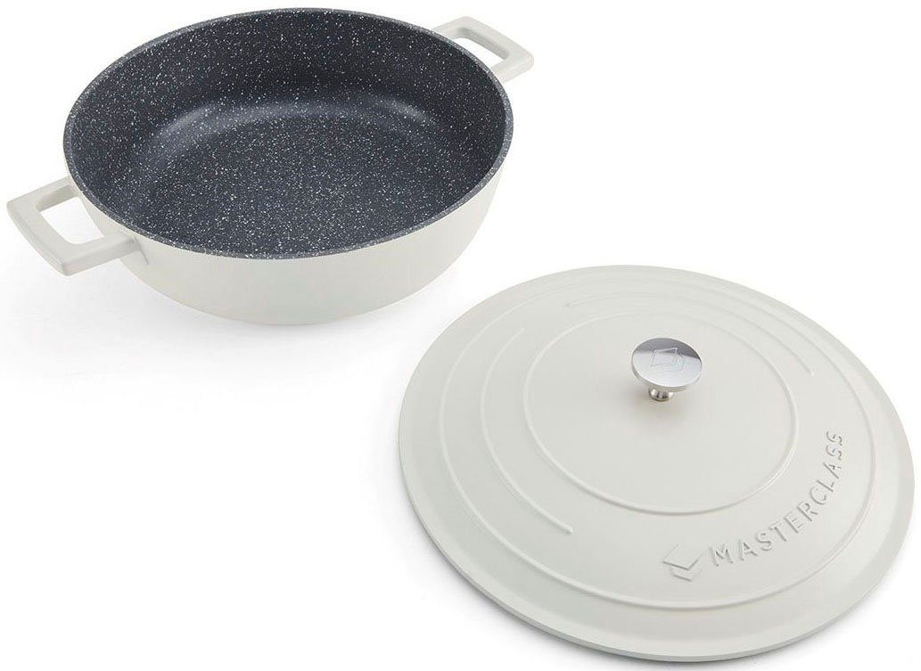 MasterClass Kasserolle MasterClass, Aluminiumguss, flach, 2,5 L, ultraleicht, kratzfeste Antihaftbeschichtung, Induktion