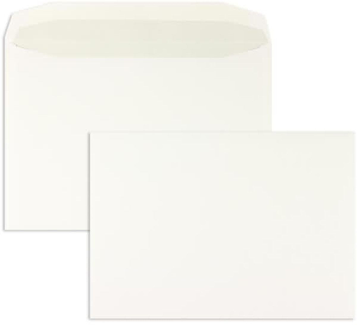 Blanke Briefhüllen Briefumschlag Kuvertierhüllen C4 120g/qm gummiert VE=250 Stück weiß.