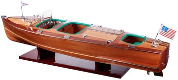 BRUBAKER Dekoobjekt Modellboot Chris Craft Triple Cockpit (1 St), amerikanisches Luxusboot, Replika im Maßstab 1:9, Handwerksarbeit mit Zertifikat, 81 x 24 x 21 cm Luxus Dekoration Boot