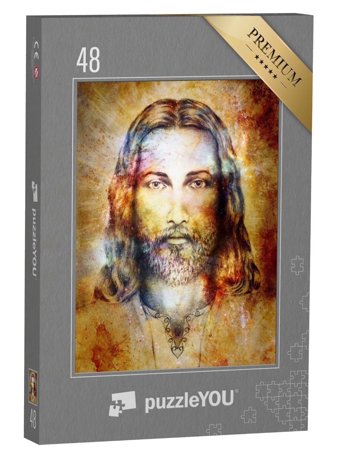 Jesus Bleistift Christentum puzzleYOU-Kollektionen Puzzle Licht, 48 puzzleYOU Christus Puzzleteile, im Portrait: