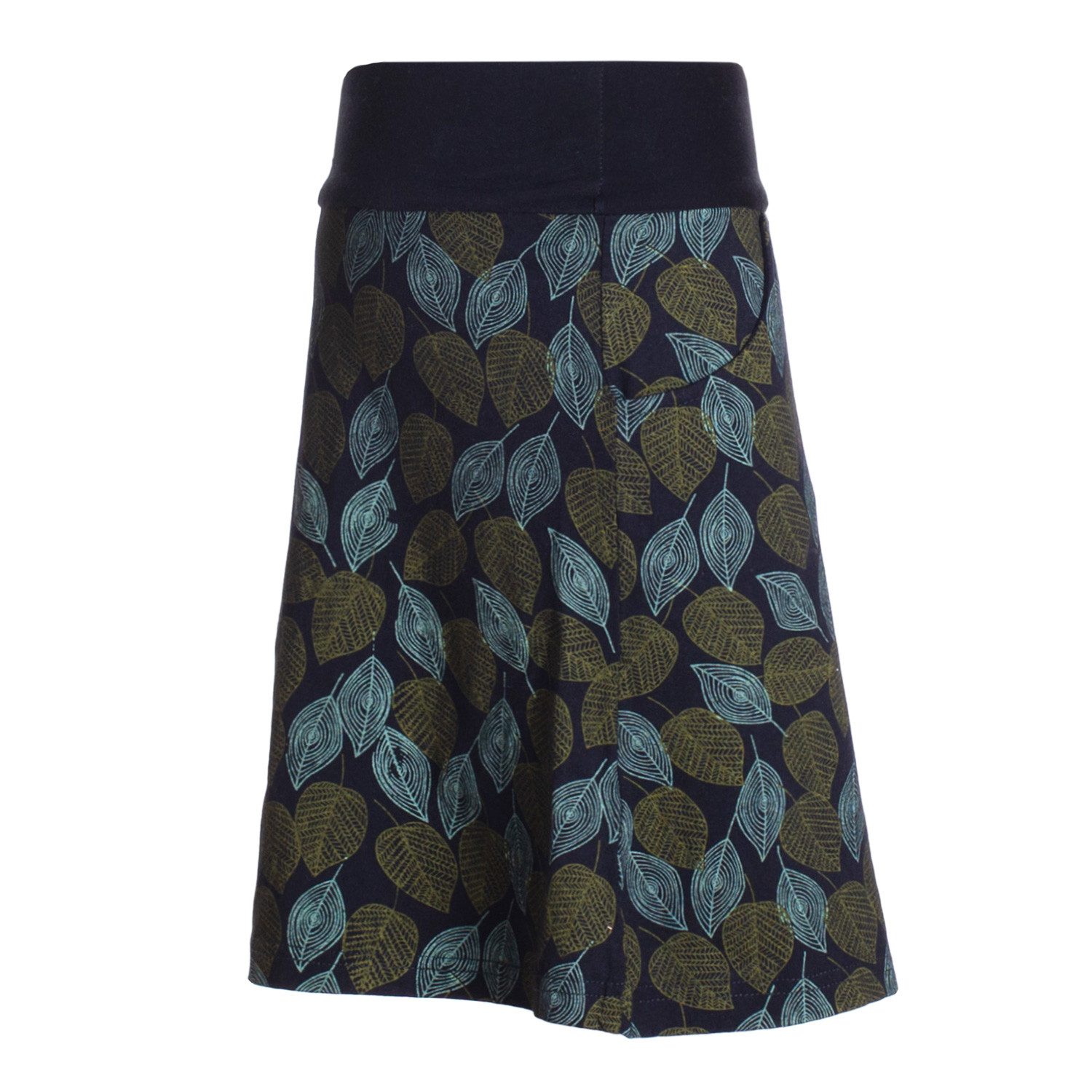 Vishes Jerseyrock knielang Baumwolle Blumen-Muster breiter Bund mit Kordel-Zug Taschen Alternative Bekleidung, Ethno, Hippie, Retro Style – Bild 4 von 5