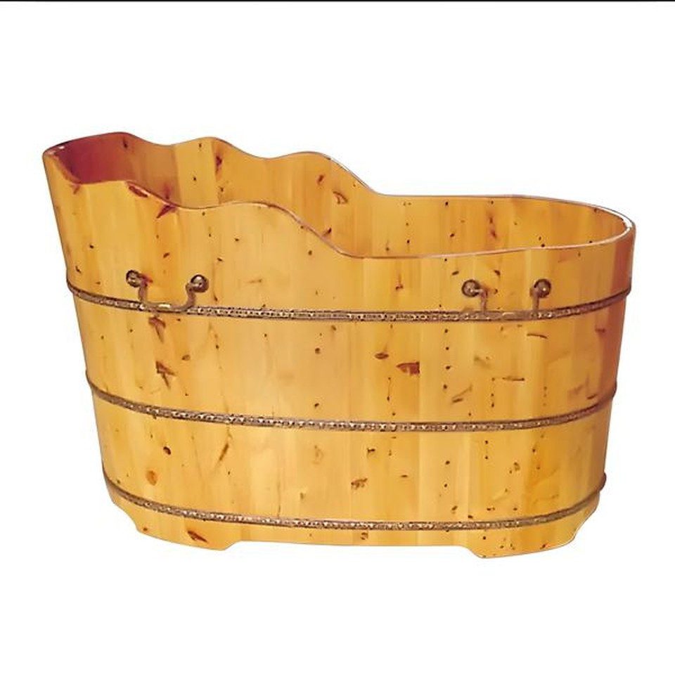 Xlmoebel Badewanne XLMOEBEL Holzbadewanne freistehend in warmem Braun, Made in Europa