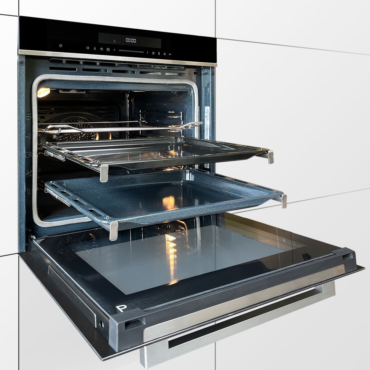 KKT KOLBE Einbaubackofen Backofen Elektroherd EB8019EDP, mit 2-fach Teleskopauszug, DampfClean, Pyrolyse, 60cm / Einbauherd / Kochmulde / Grill / Heißluft / Einbaubackofen