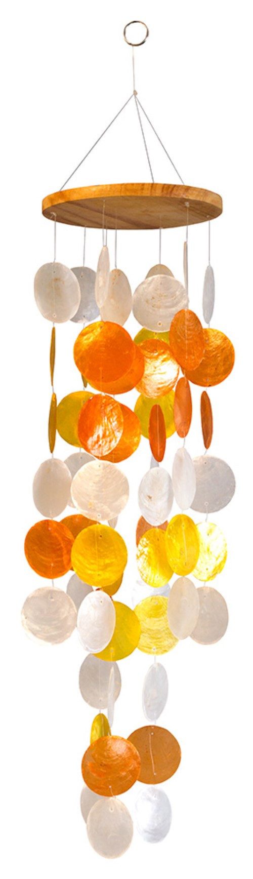 Saraswati Hängedekoration Muschelmobile "weiss-gelb-orange" 15x65cm