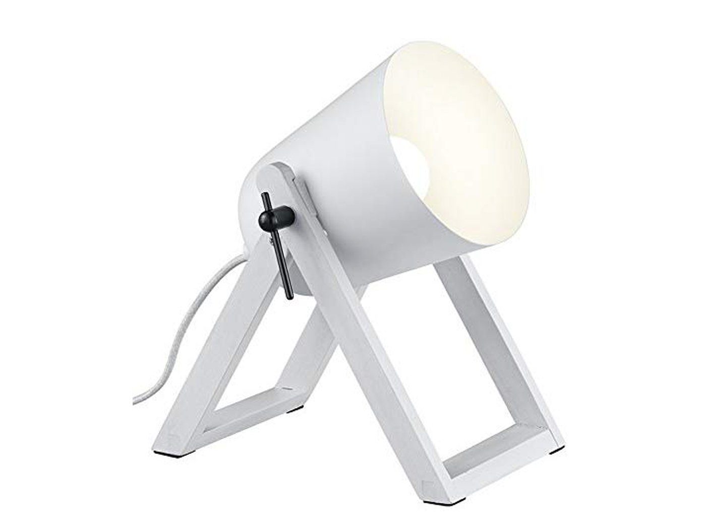 LED ausgefallen-e 21cm kleine Höhe meineWunschleuchte Weiß, Dimmfunktion, Lampenschirm Metall Nachttischlampe, wechselbar, dimmbar Warmweiß, LED