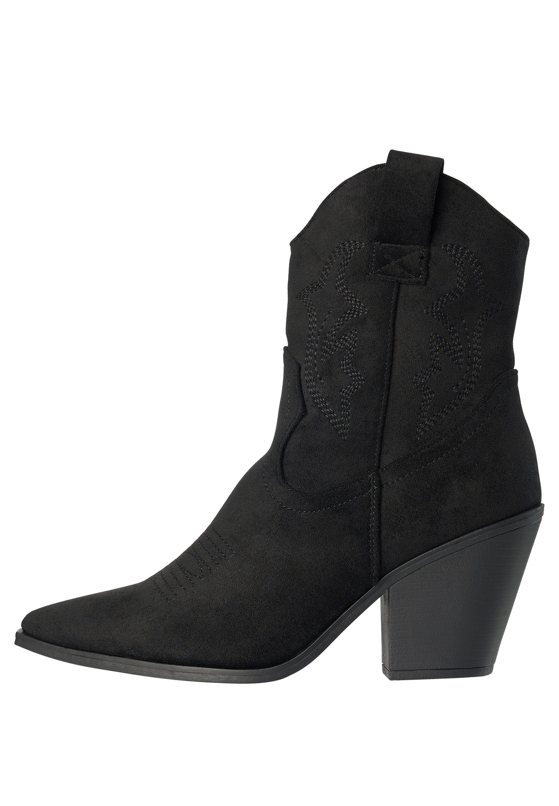 Day Vine Damen Western Cowboy Boots mit Stickerei und Blockabsatz Stiefelette