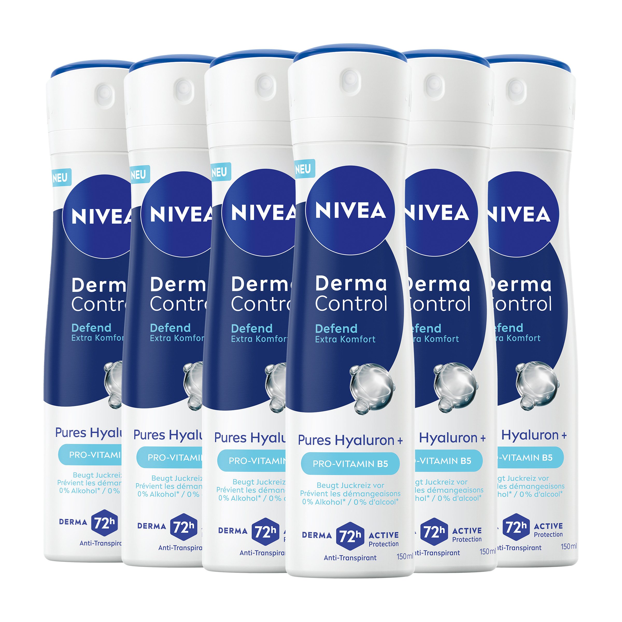 Nivea Deo-Spray Derma Control Defend Дезодорантыpray 6 x 150ml, 6-tlg.