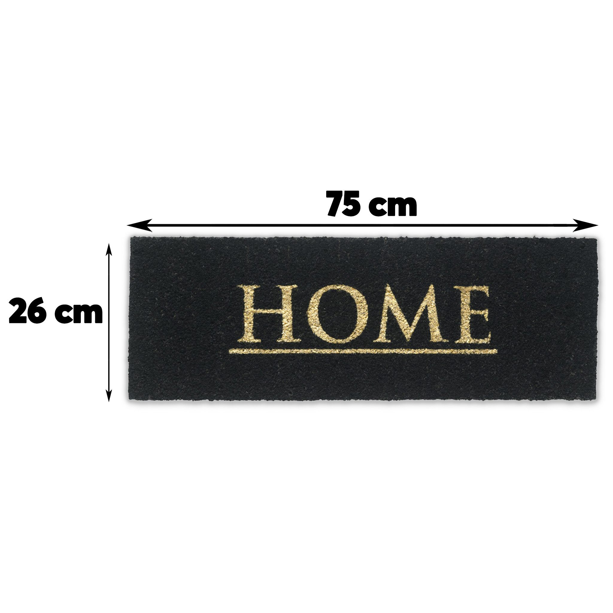 matches21 HOME & HOBBY Fußmatte Kokosmatte Home 26x75 cm schwarz als aussen günstig online kaufen